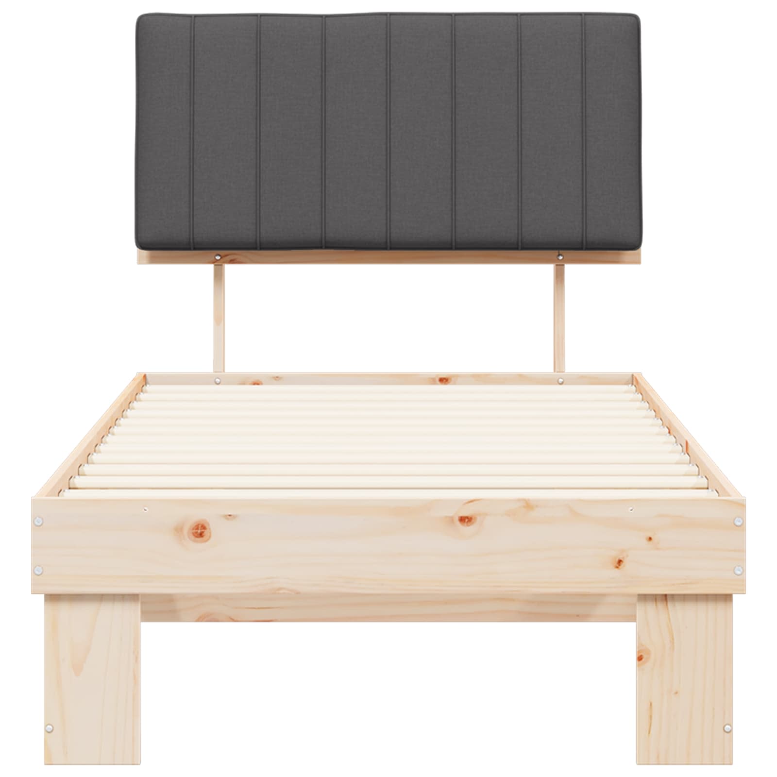 Bedframe met Gevoerd Hoofdgedeelte Donkergrijs 90 x 200 cm is nu te koop bij PeponiXL, paradijselijk wonen!