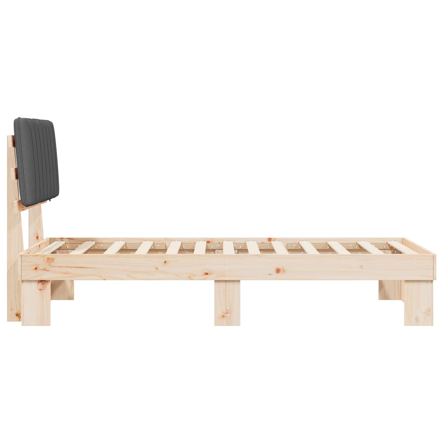 Bedframe met Gevoerd Hoofdgedeelte Donkergrijs 90 x 200 cm is nu te koop bij PeponiXL, paradijselijk wonen!
