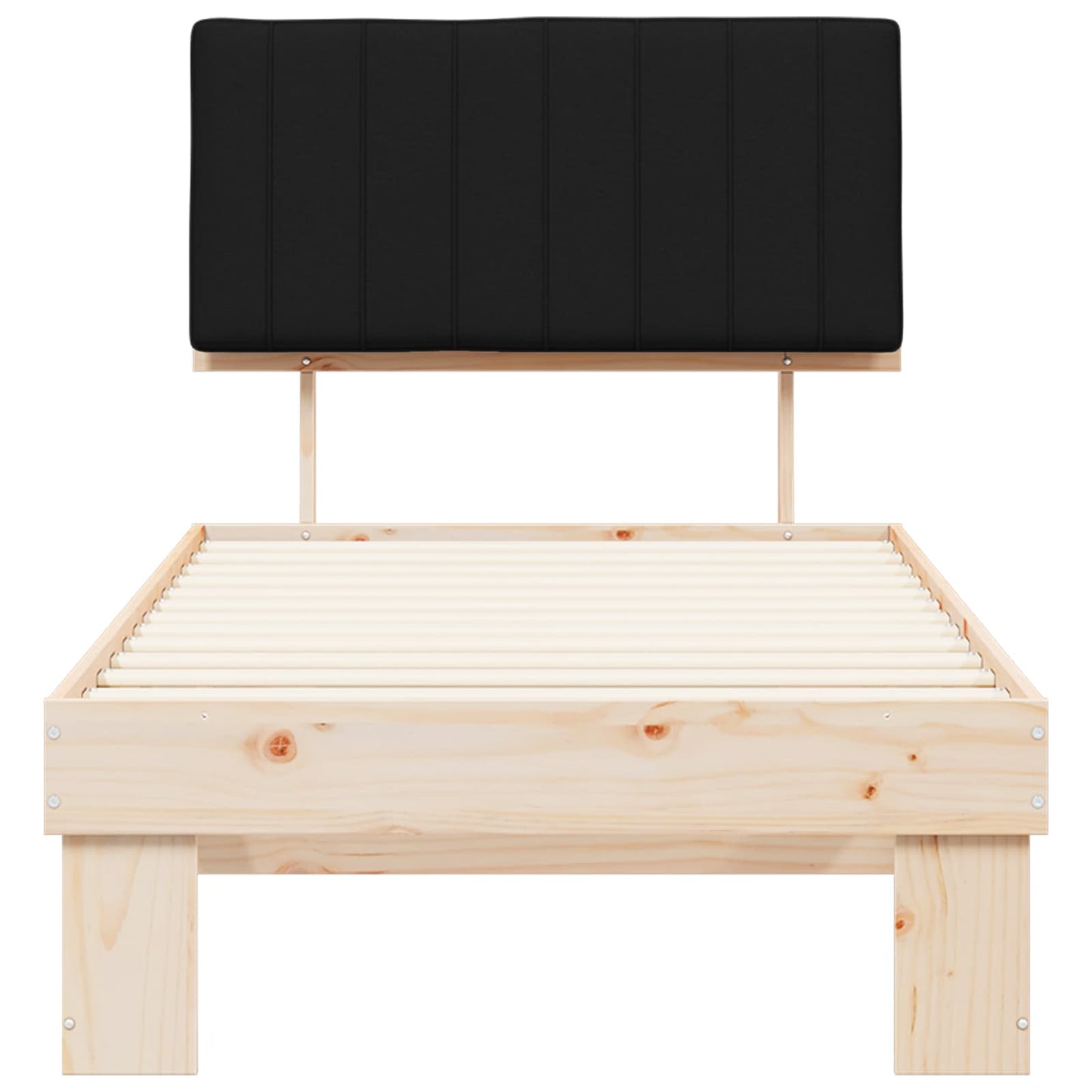 Bedframe met Gevoerd Hoofdgedeelte Zwart 90 x 200 cm is nu te koop bij PeponiXL, paradijselijk wonen!