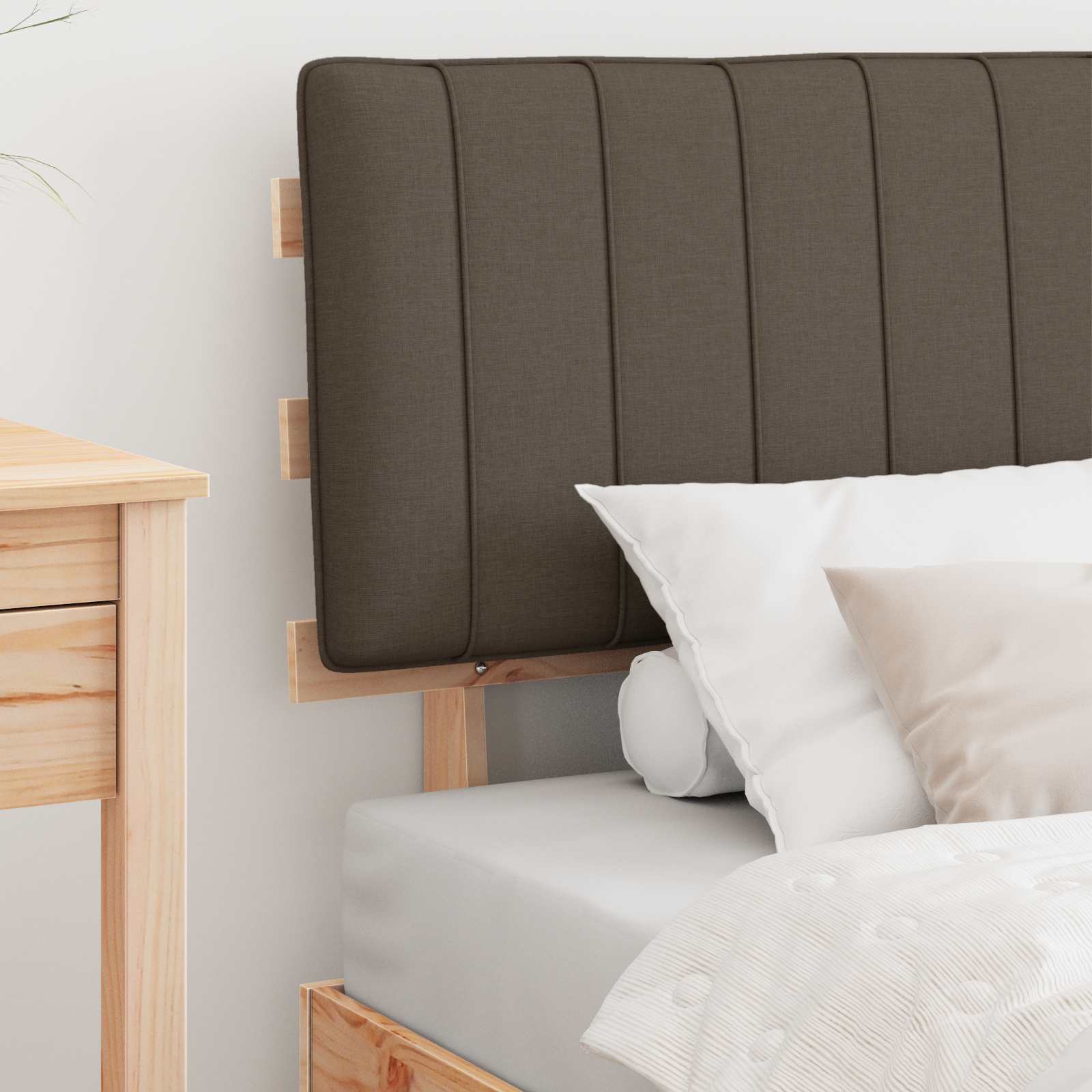Bedframe met Gevoerd Hoofdgedeelte Taupe 90 x 200 cm is nu te koop bij PeponiXL, paradijselijk wonen!