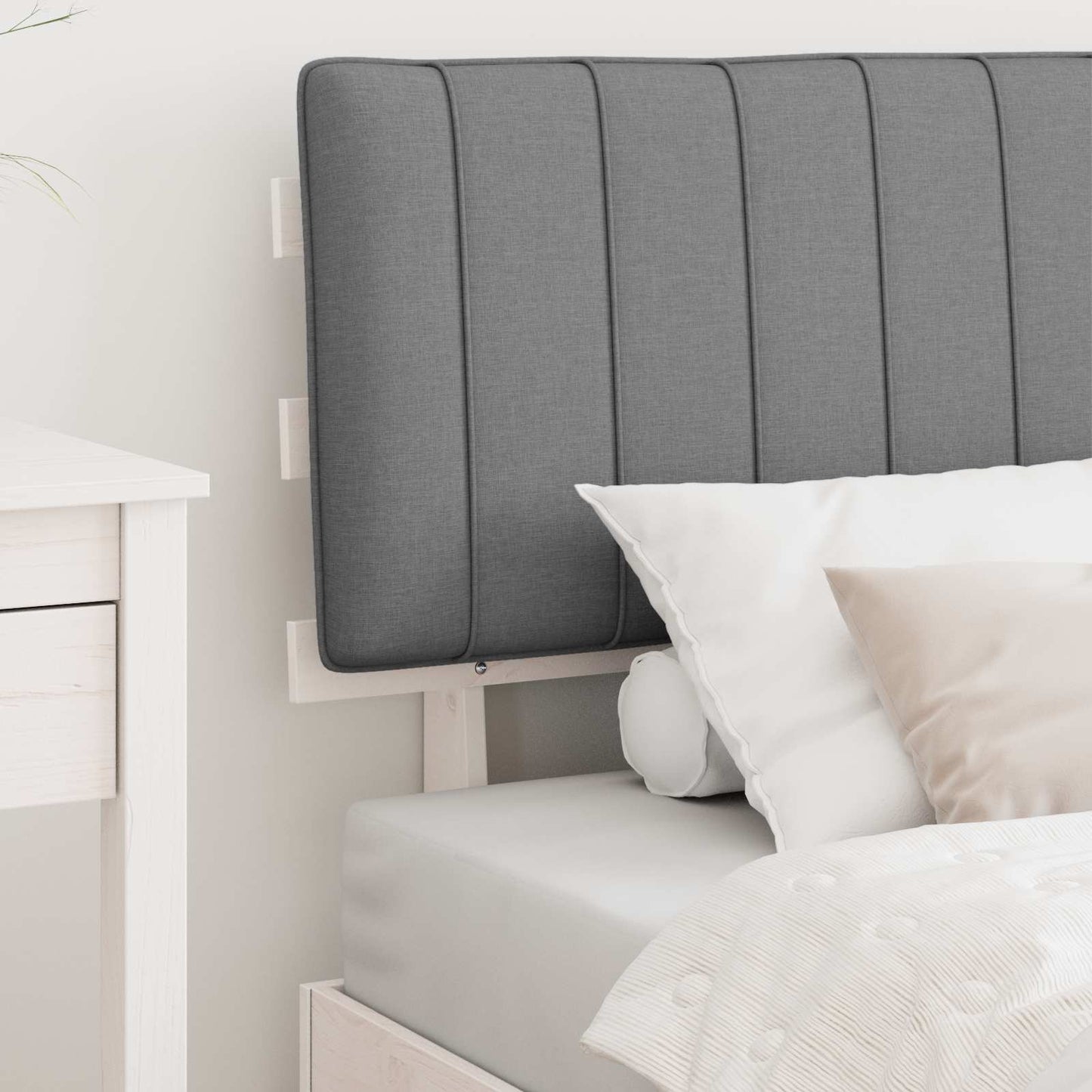 Bedframe met Gevoerd Hoofdgedeelte Lichtgrijs 90 x 200 cm is nu te koop bij PeponiXL, paradijselijk wonen!