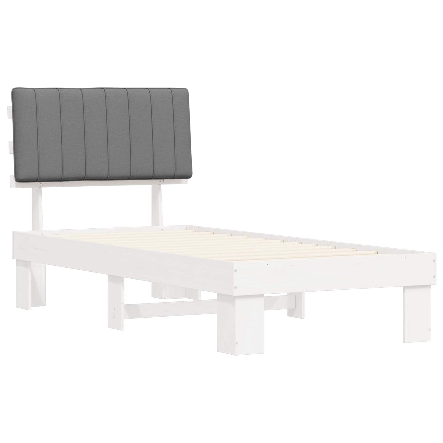 Bedframe met Gevoerd Hoofdgedeelte Lichtgrijs 90 x 200 cm is nu te koop bij PeponiXL, paradijselijk wonen!
