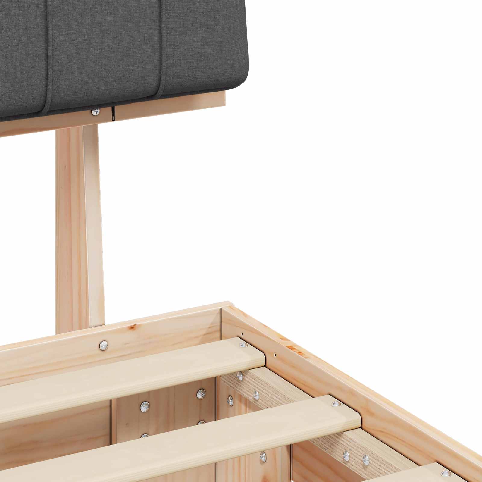 Bedframe met Gevoerd Hoofdgedeelte Donkergrijs 80 x 200 cm is nu te koop bij PeponiXL, paradijselijk wonen!