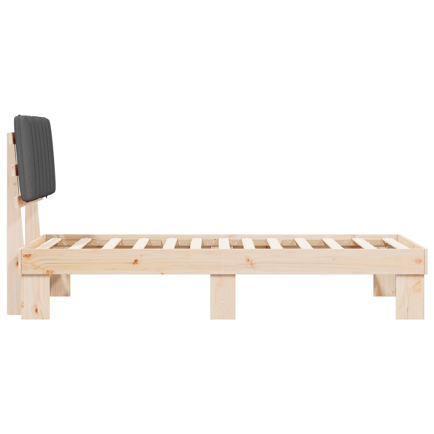 Bedframe met Gevoerd Hoofdgedeelte Donkergrijs 80 x 200 cm is nu te koop bij PeponiXL, paradijselijk wonen!