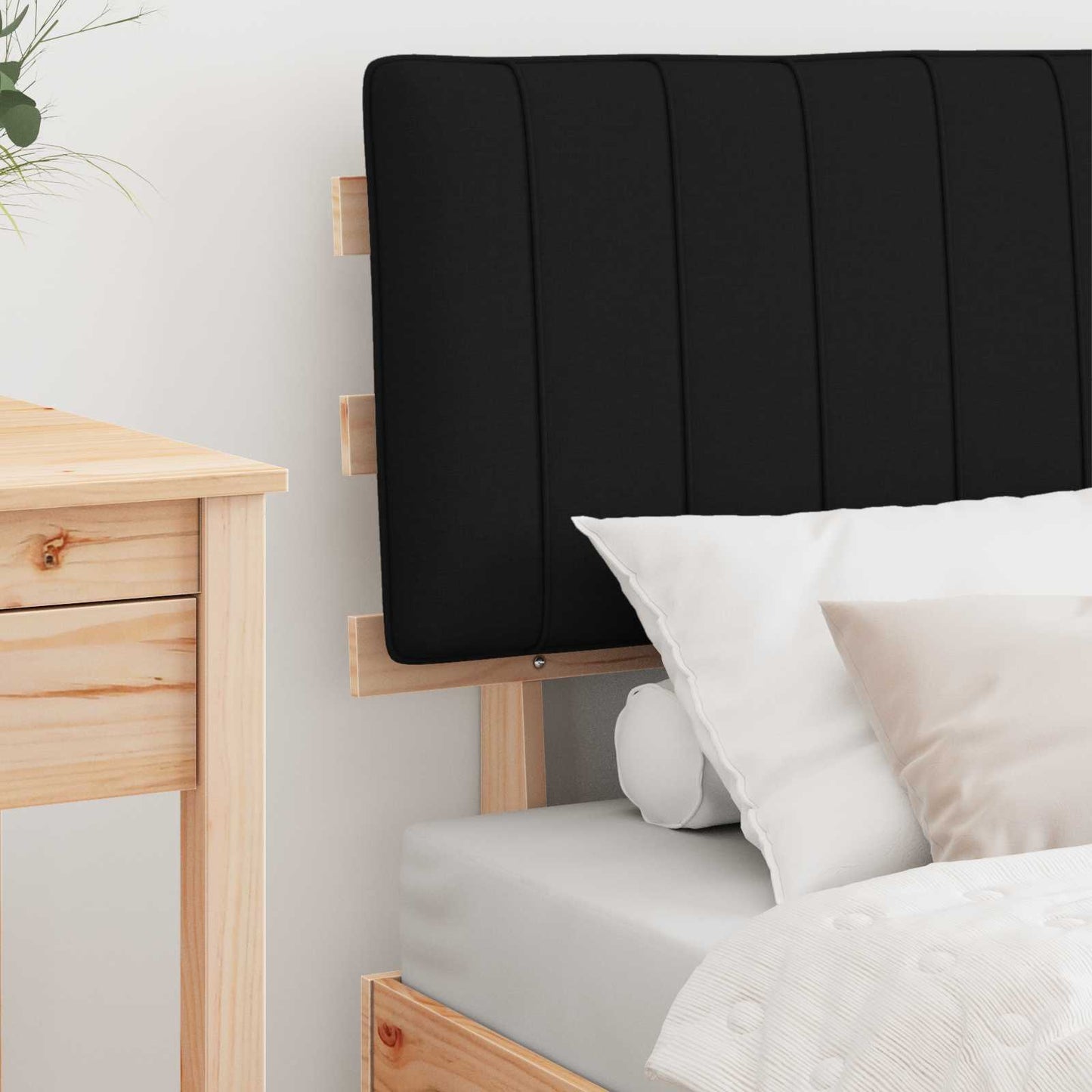 Bedframe met Gevoerd Hoofdgedeelte Zwart 80 x 200 cm is nu te koop bij PeponiXL, paradijselijk wonen!
