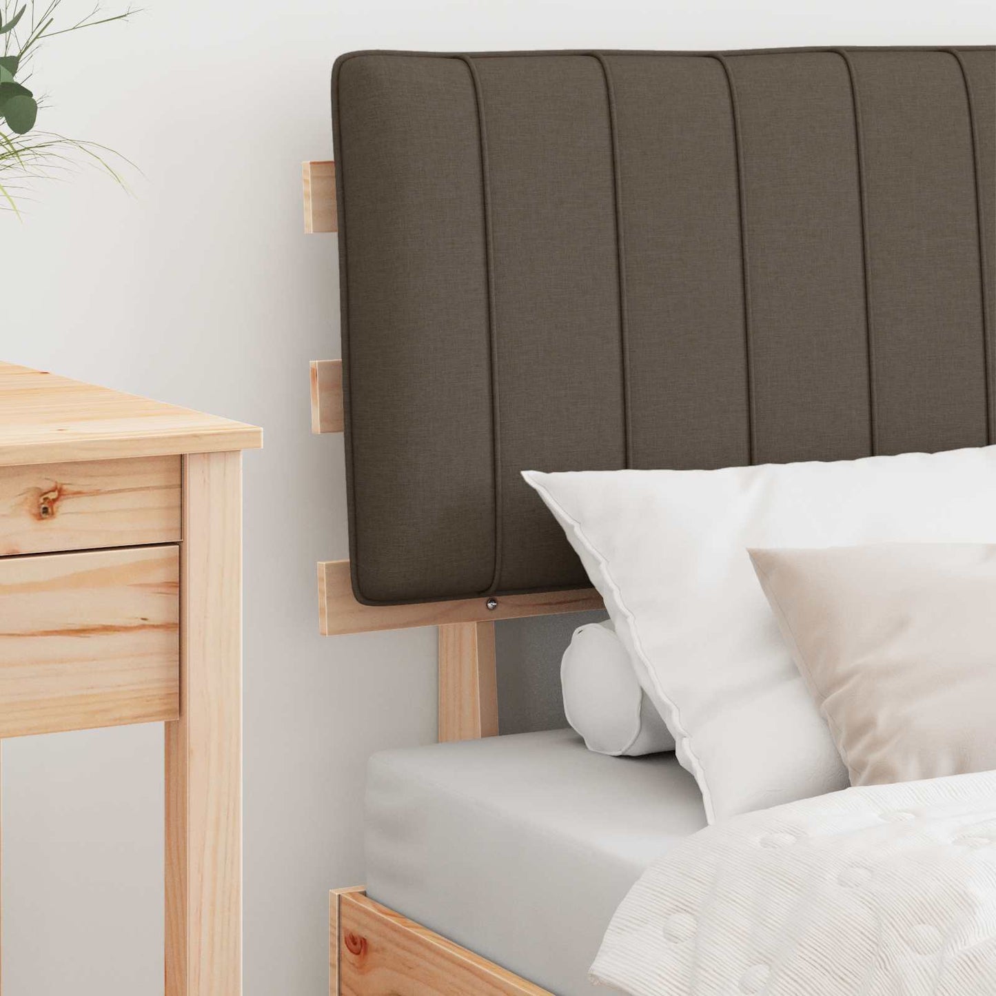 Bedframe met Gevoerd Hoofdgedeelte Taupe 80 x 200 cm is nu te koop bij PeponiXL, paradijselijk wonen!