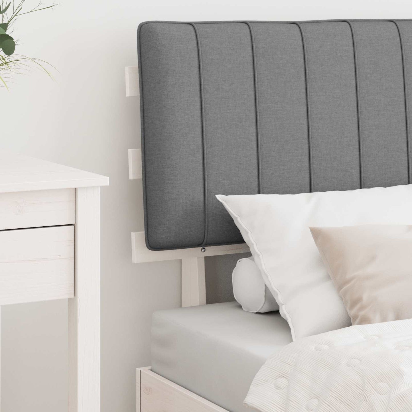 Bedframe met Gevoerd Hoofdgedeelte Lichtgrijs 80 x 200 cm is nu te koop bij PeponiXL, paradijselijk wonen!