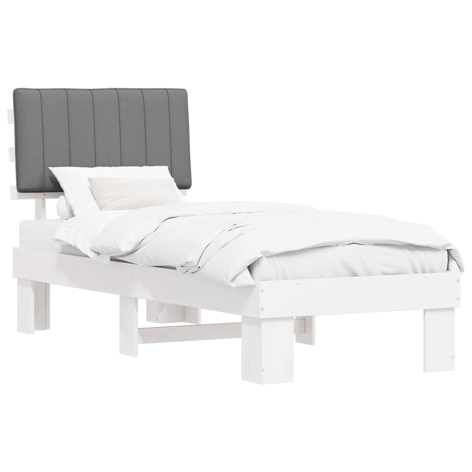 Bedframe met Gevoerd Hoofdgedeelte Lichtgrijs 80 x 200 cm is nu te koop bij PeponiXL, paradijselijk wonen!