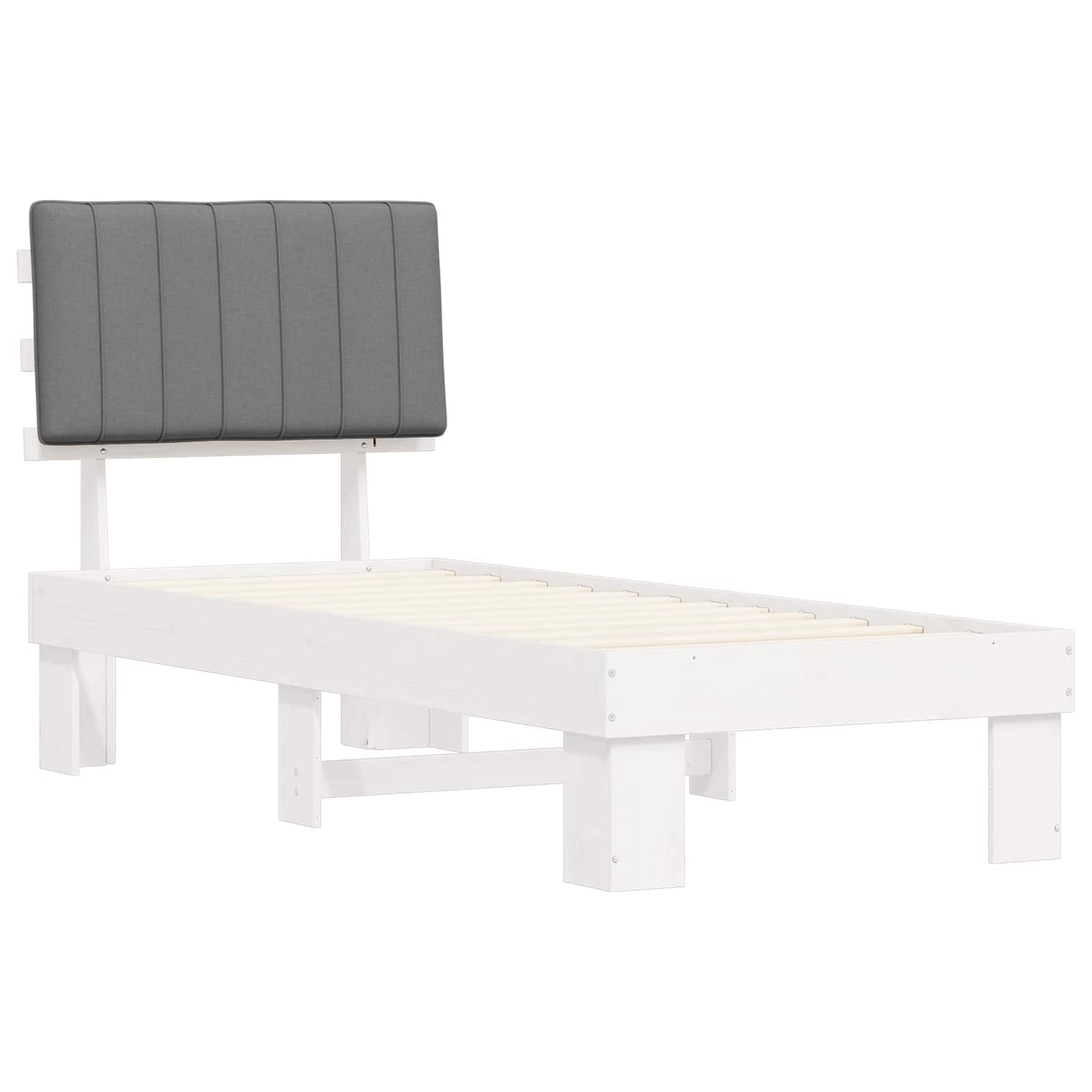 Bedframe met Gevoerd Hoofdgedeelte Lichtgrijs 80 x 200 cm is nu te koop bij PeponiXL, paradijselijk wonen!