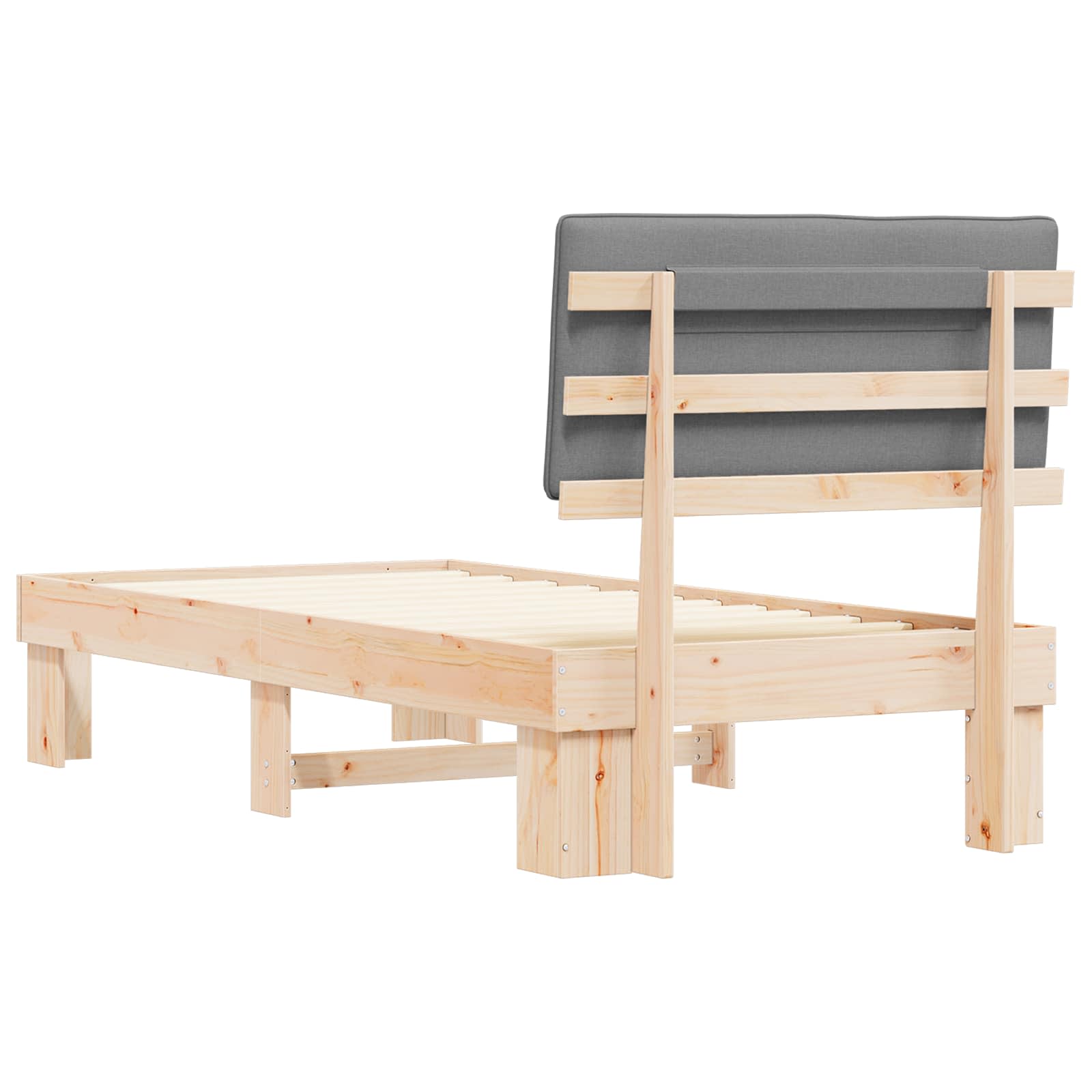 Bedframe met Gevoerd Hoofdgedeelte Lichtgrijs 90 x 190 cm is nu te koop bij PeponiXL, paradijselijk wonen!