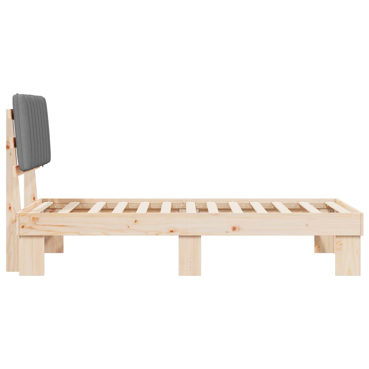 Bedframe met Gevoerd Hoofdgedeelte Lichtgrijs 90 x 190 cm is nu te koop bij PeponiXL, paradijselijk wonen!