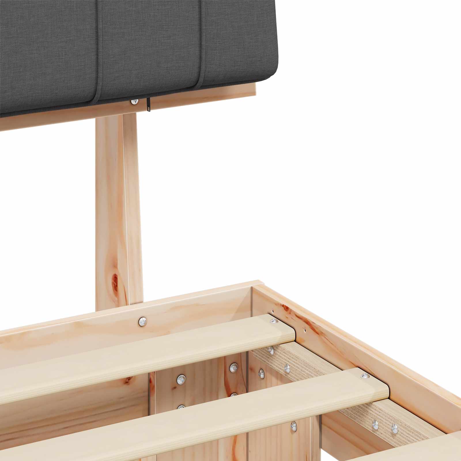 Bedframe met Gevoerd Hoofdgedeelte Donkergrijs 90 x 190 cm is nu te koop bij PeponiXL, paradijselijk wonen!