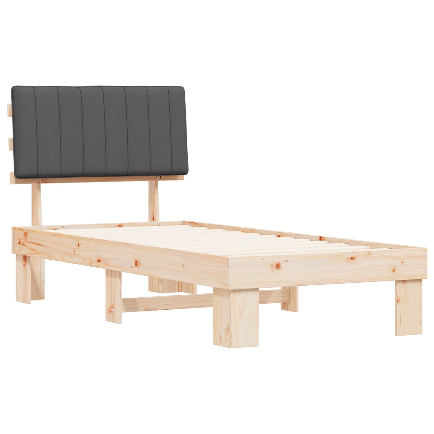 Bedframe met Gevoerd Hoofdgedeelte Donkergrijs 90 x 190 cm is nu te koop bij PeponiXL, paradijselijk wonen!