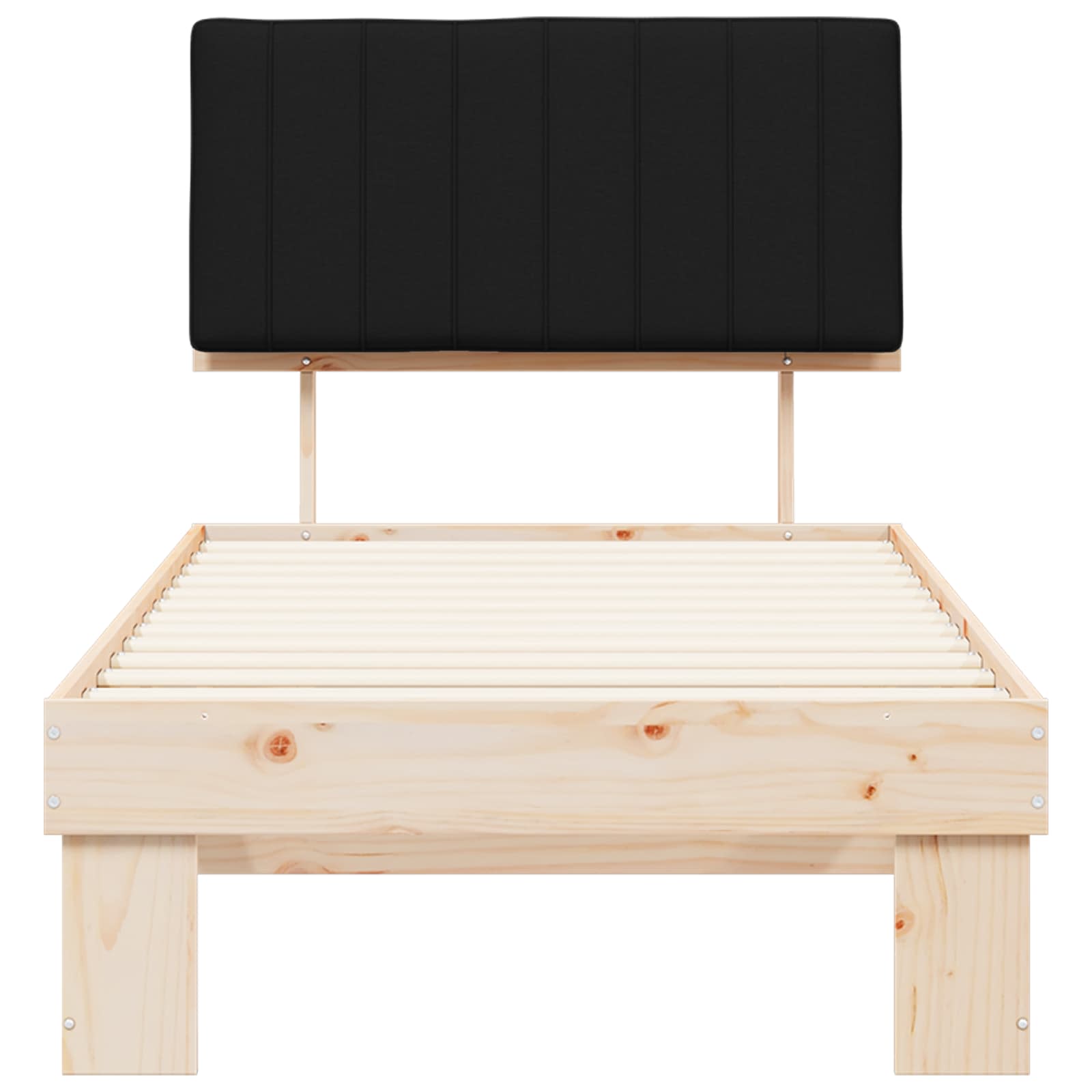 Bedframe met Gevoerd Hoofdgedeelte Zwart 90 x 190 cm is nu te koop bij PeponiXL, paradijselijk wonen!