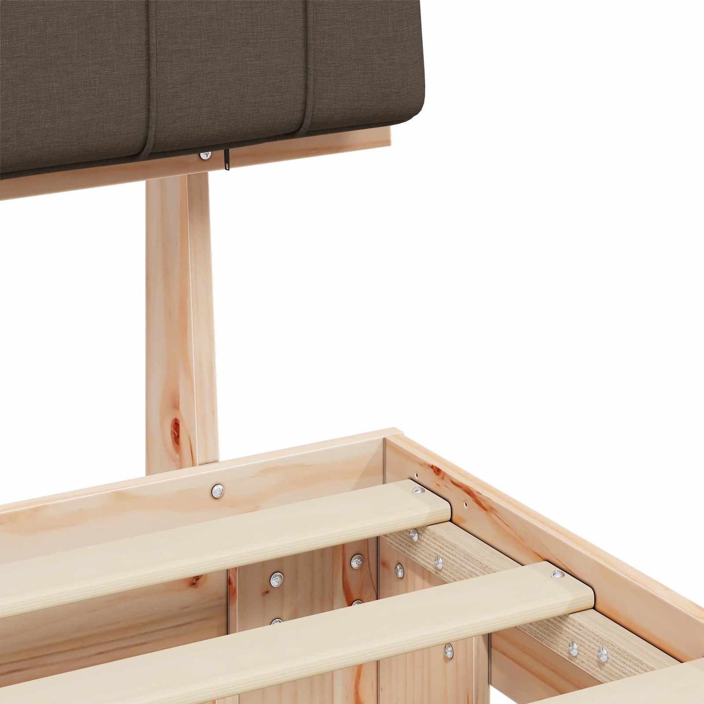 Bedframe met Gevoerd Hoofdgedeelte Taupe 90 x 190 cm is nu te koop bij PeponiXL, paradijselijk wonen!