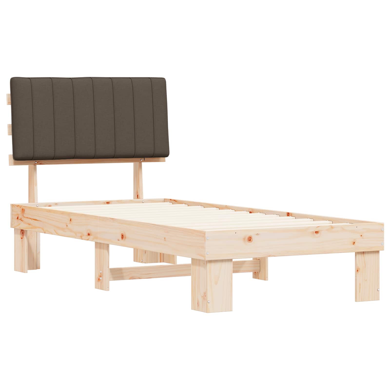 Bedframe met Gevoerd Hoofdgedeelte Taupe 90 x 190 cm is nu te koop bij PeponiXL, paradijselijk wonen!