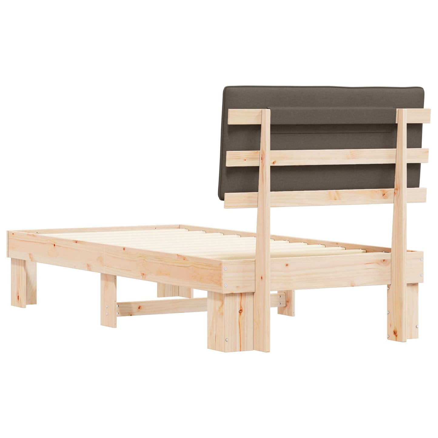Bedframe met Gevoerd Hoofdgedeelte Taupe 90 x 190 cm is nu te koop bij PeponiXL, paradijselijk wonen!