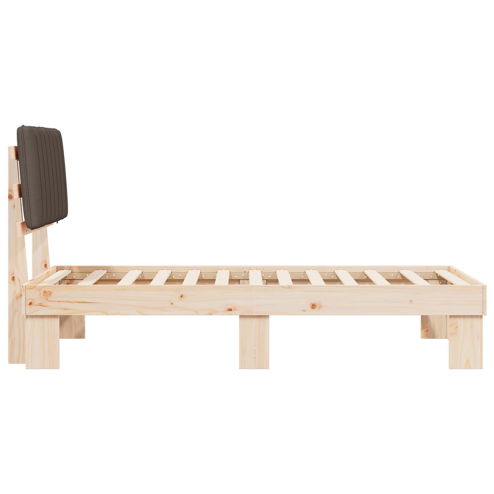 Bedframe met Gevoerd Hoofdgedeelte Taupe 90 x 190 cm is nu te koop bij PeponiXL, paradijselijk wonen!