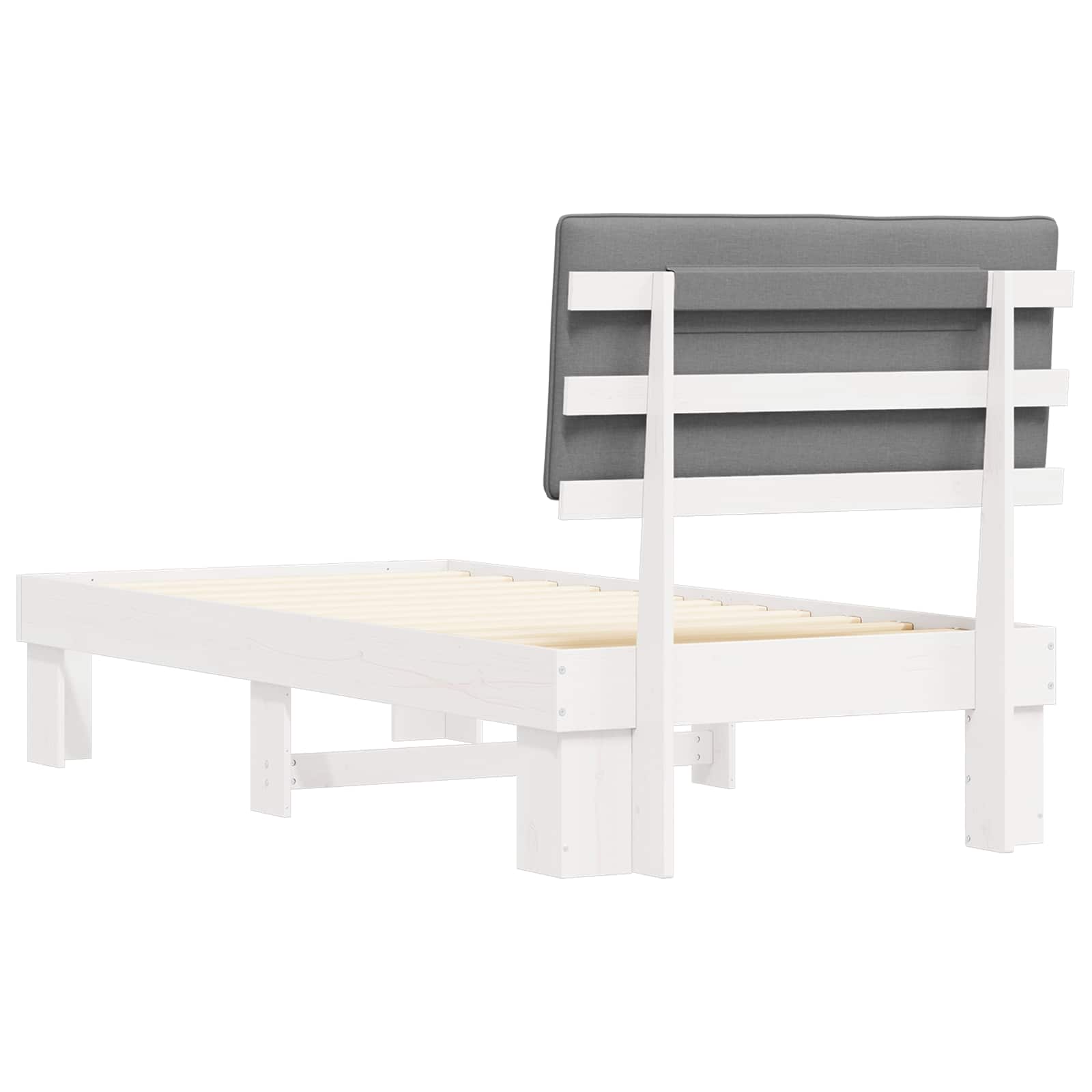 Bedframe met Gevoerd Hoofdgedeelte Lichtgrijs 90 x 190 cm is nu te koop bij PeponiXL, paradijselijk wonen!
