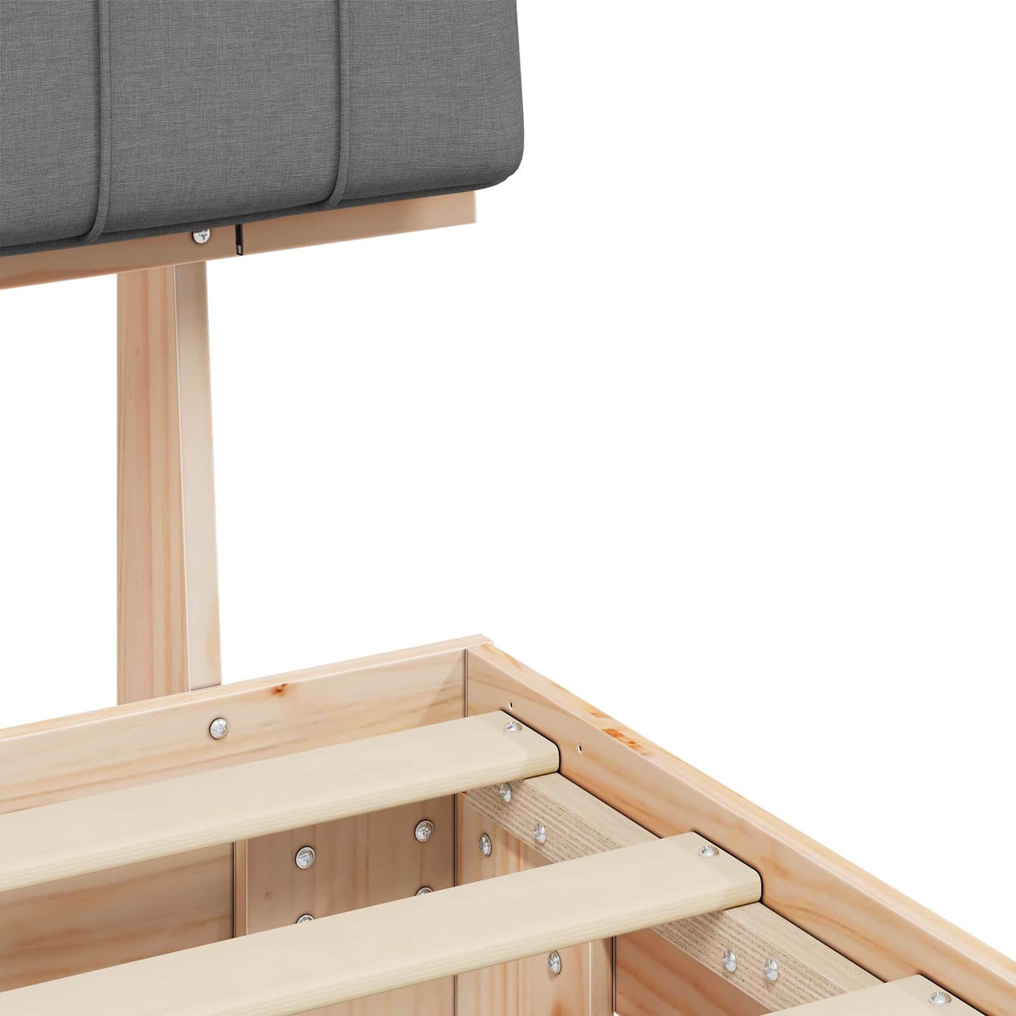 Bedframe met Gevoerd Hoofdgedeelte Lichtgrijs 75 x 190 cm is nu te koop bij PeponiXL, paradijselijk wonen!