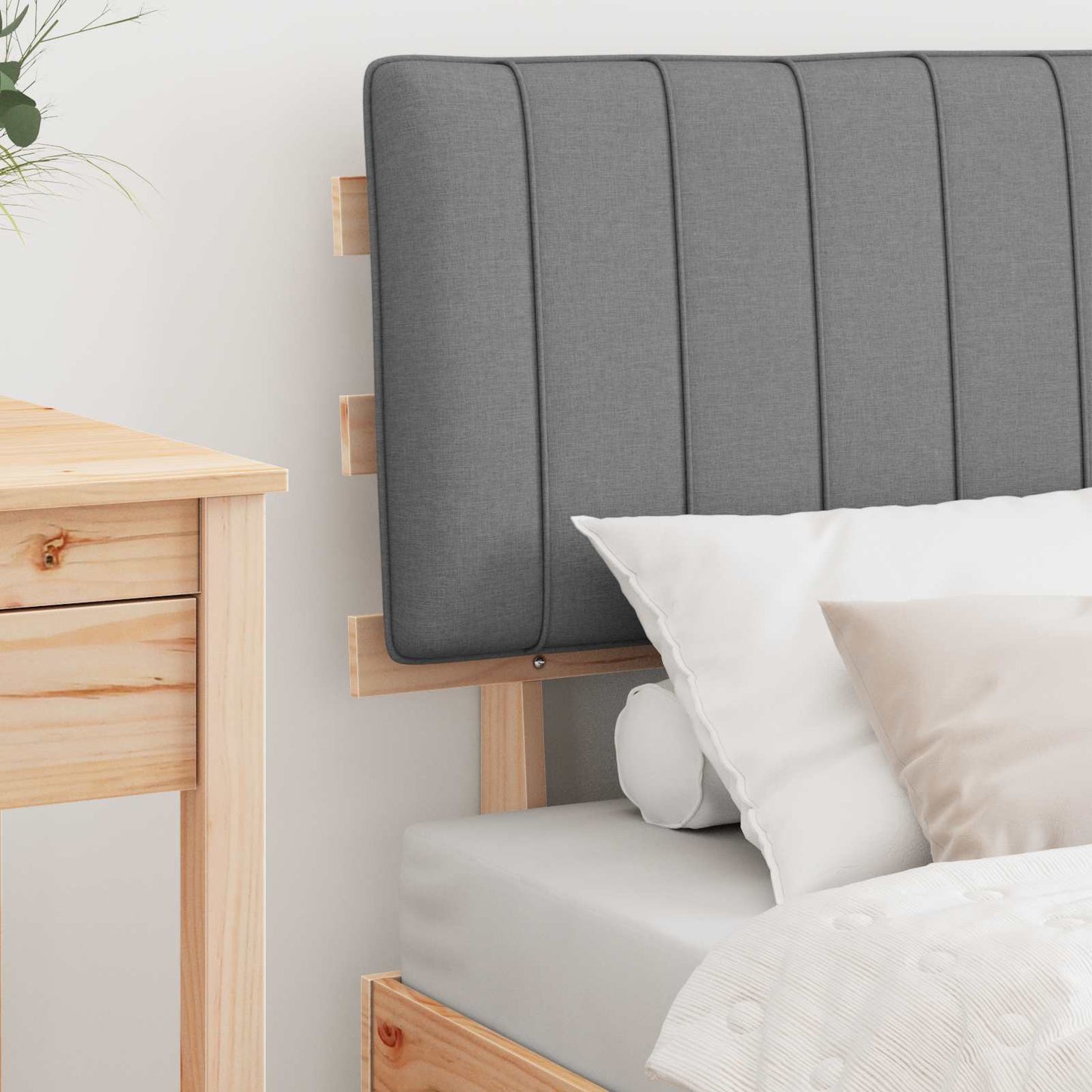 Bedframe met Gevoerd Hoofdgedeelte Lichtgrijs 75 x 190 cm is nu te koop bij PeponiXL, paradijselijk wonen!