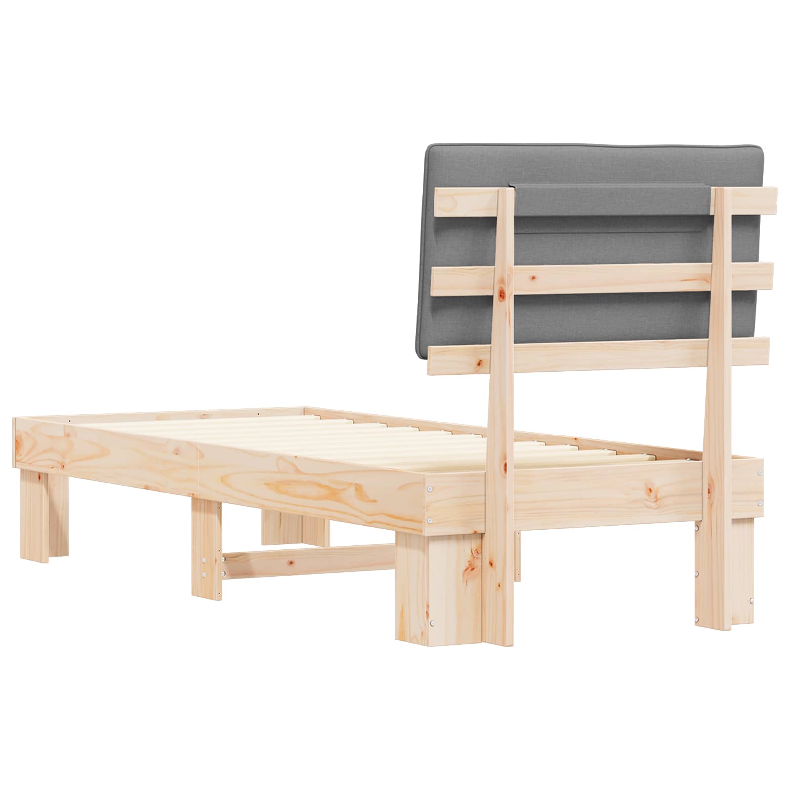 Bedframe met Gevoerd Hoofdgedeelte Lichtgrijs 75 x 190 cm is nu te koop bij PeponiXL, paradijselijk wonen!