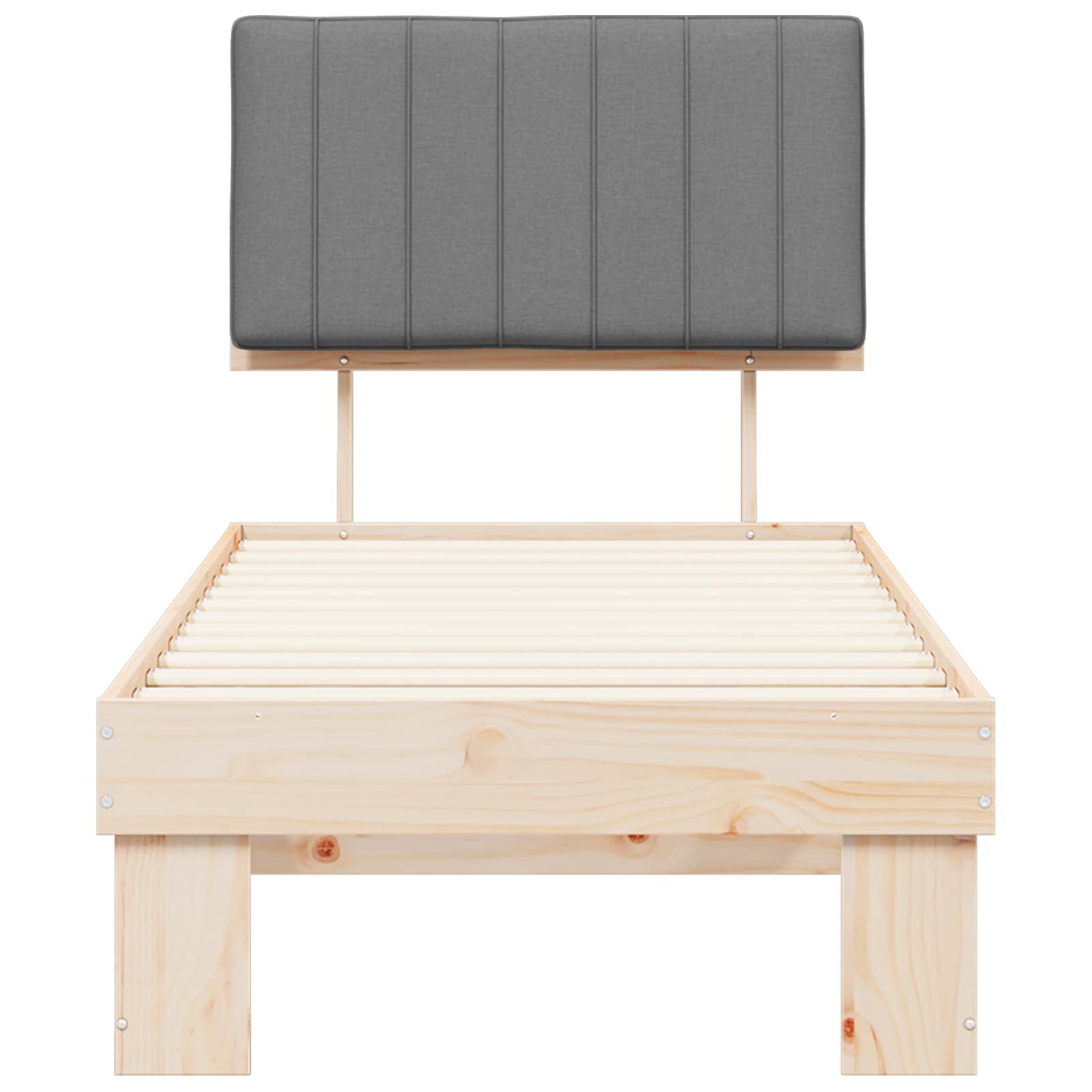 Bedframe met Gevoerd Hoofdgedeelte Lichtgrijs 75 x 190 cm is nu te koop bij PeponiXL, paradijselijk wonen!