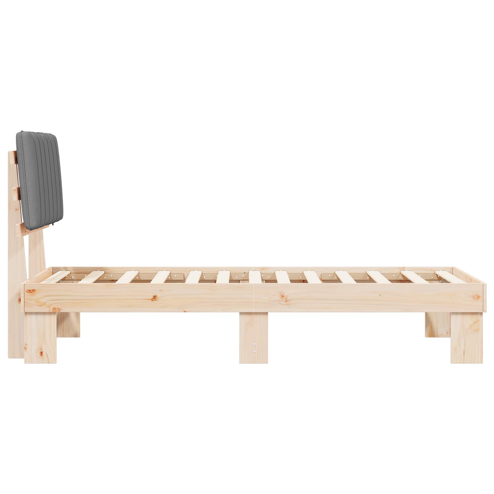 Bedframe met Gevoerd Hoofdgedeelte Lichtgrijs 75 x 190 cm is nu te koop bij PeponiXL, paradijselijk wonen!