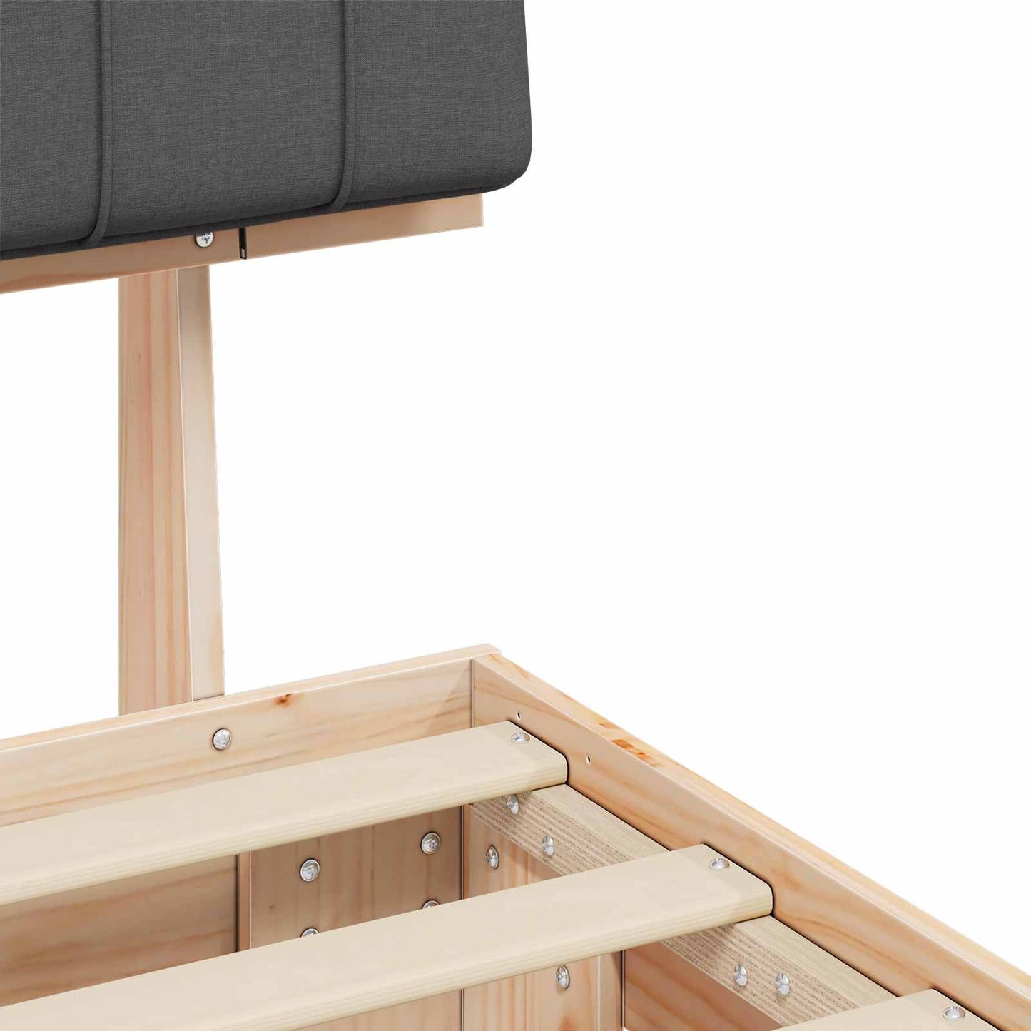 Bedframe met Gevoerd Hoofdgedeelte Donkergrijs 75 x 190 cm is nu te koop bij PeponiXL, paradijselijk wonen!