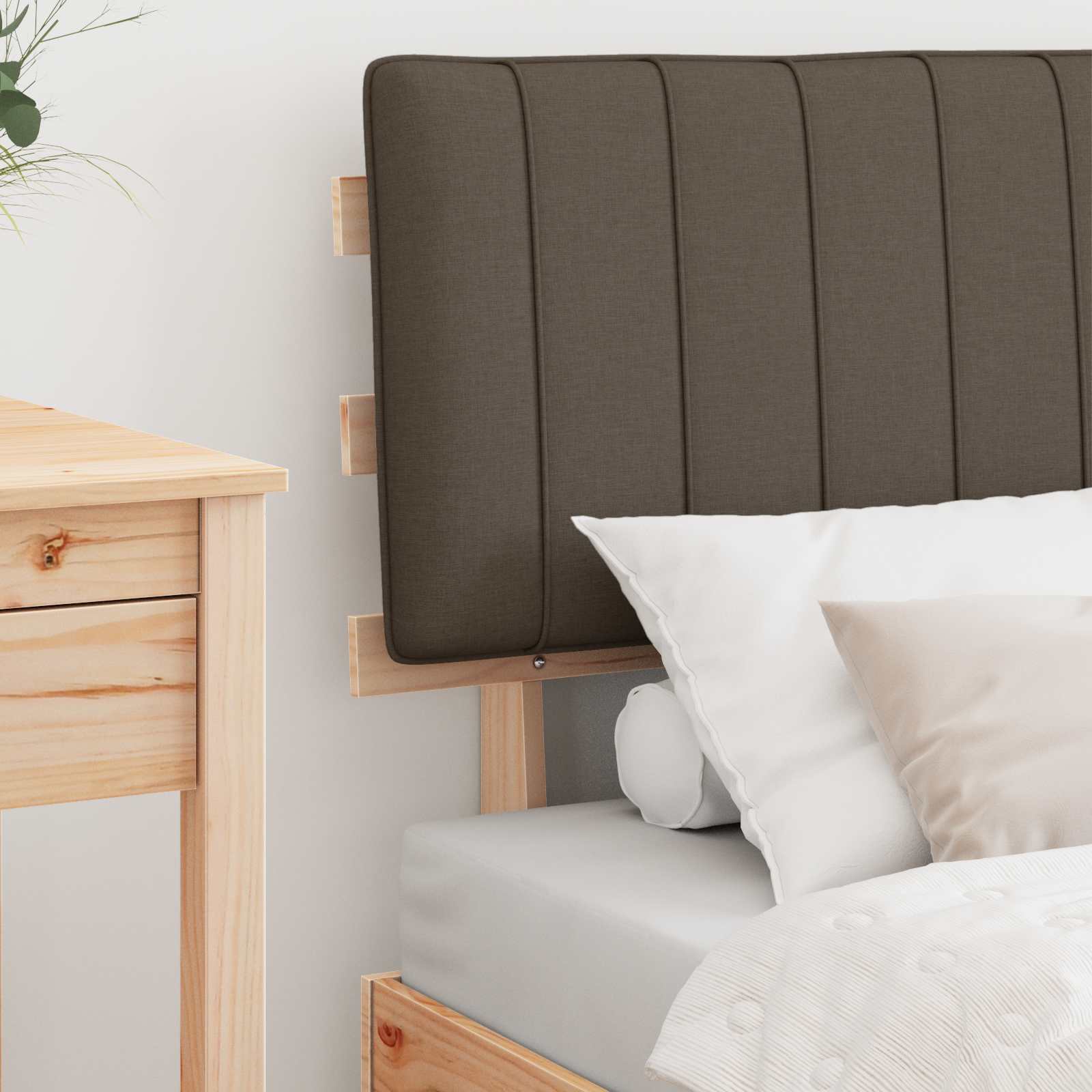 Bedframe met Gevoerd Hoofdgedeelte Taupe 75 x 190 cm is nu te koop bij PeponiXL, paradijselijk wonen!