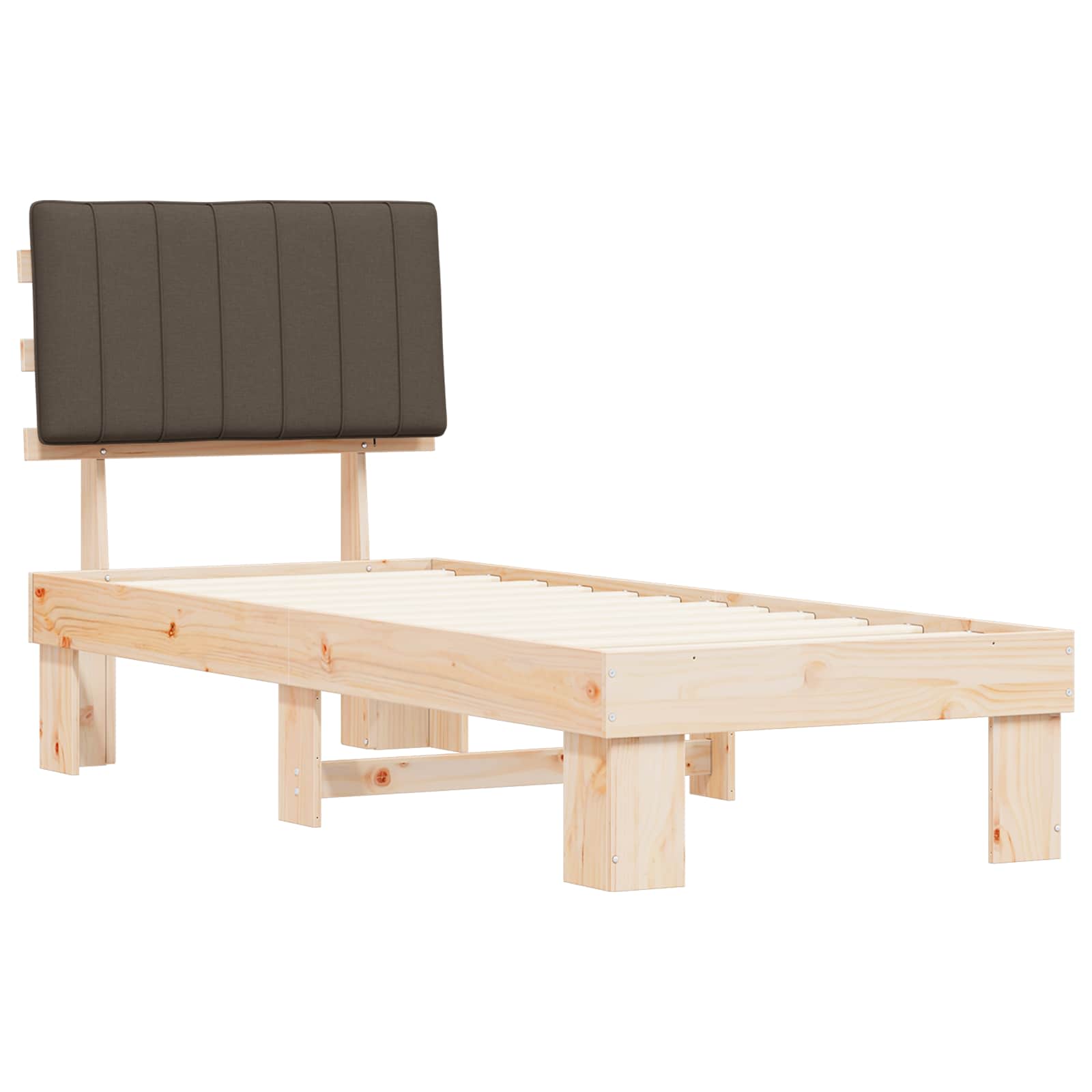 Bedframe met Gevoerd Hoofdgedeelte Taupe 75 x 190 cm is nu te koop bij PeponiXL, paradijselijk wonen!