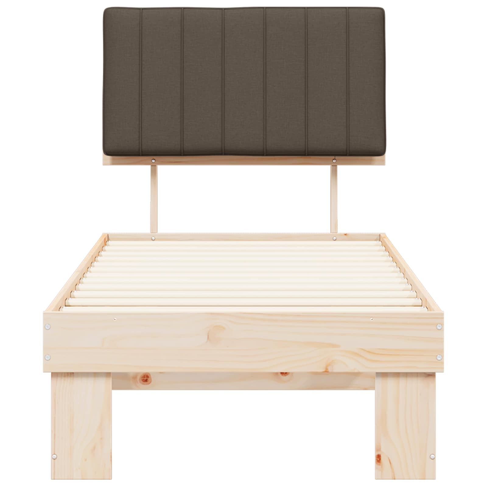 Bedframe met Gevoerd Hoofdgedeelte Taupe 75 x 190 cm is nu te koop bij PeponiXL, paradijselijk wonen!