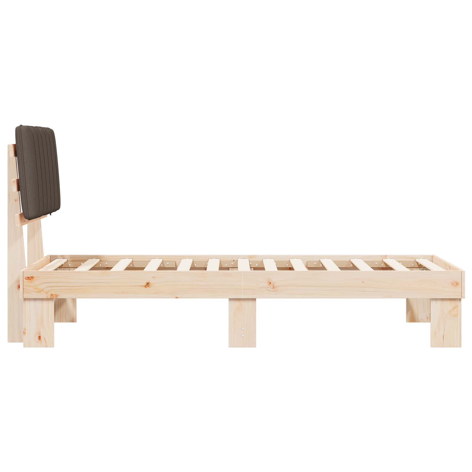 Bedframe met Gevoerd Hoofdgedeelte Taupe 75 x 190 cm is nu te koop bij PeponiXL, paradijselijk wonen!