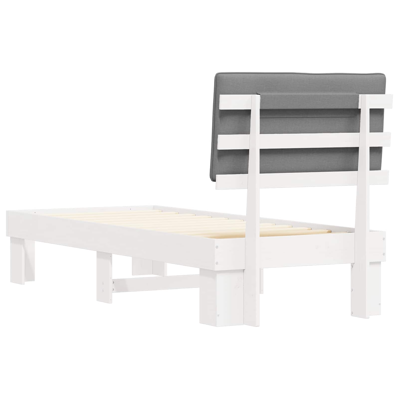 Bedframe met Gevoerd Hoofdgedeelte Lichtgrijs 75 x 190 cm is nu te koop bij PeponiXL, paradijselijk wonen!