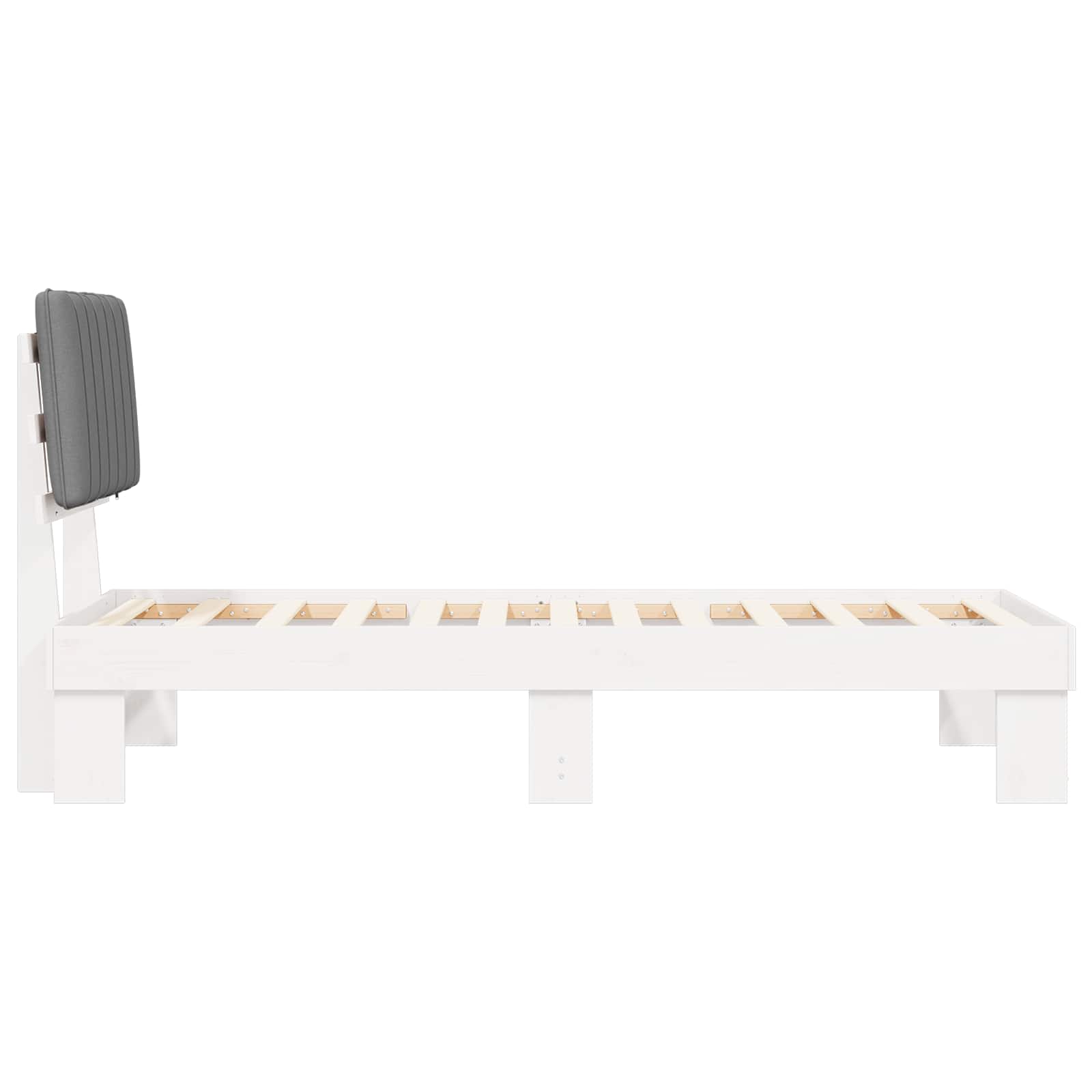 Bedframe met Gevoerd Hoofdgedeelte Lichtgrijs 75 x 190 cm is nu te koop bij PeponiXL, paradijselijk wonen!