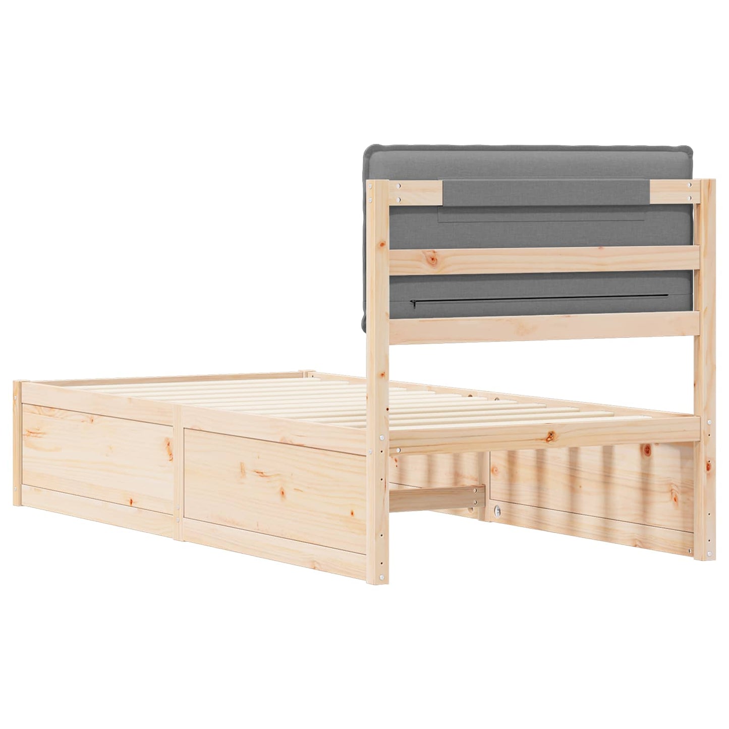Bedframe met Gevoerd Hoofdgedeelte Lichtgrijs 100 x 200 cm is nu te koop bij PeponiXL, paradijselijk wonen!