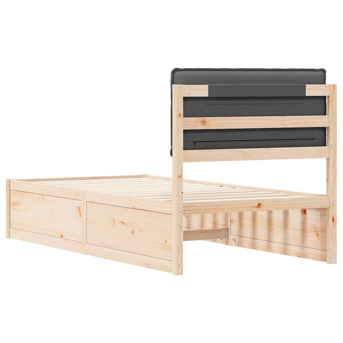 Bedframe met Gevoerd Hoofdgedeelte Donkergrijs 100 x 200 cm is nu te koop bij PeponiXL, paradijselijk wonen!