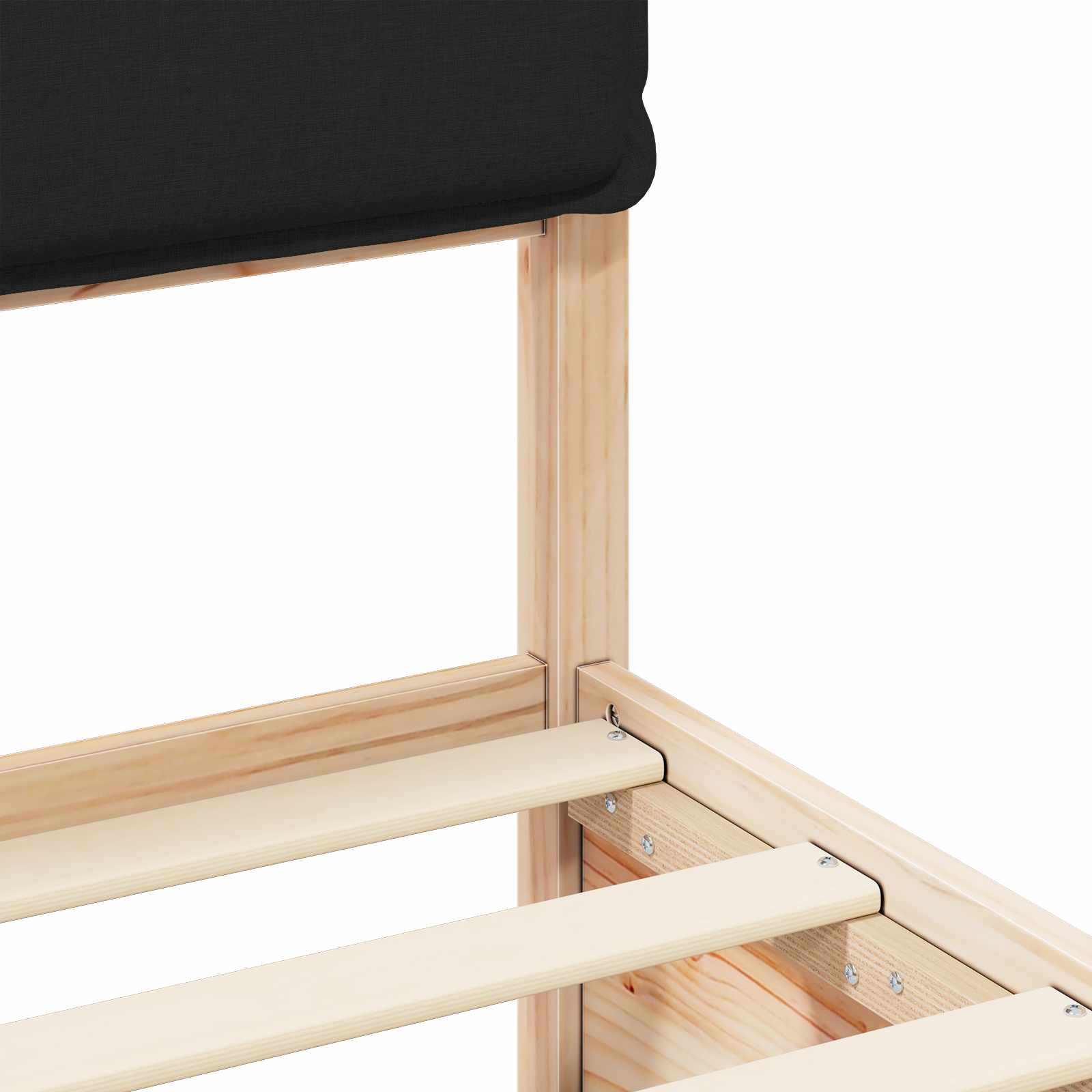 Bedframe met Gevoerd Hoofdgedeelte Zwart 100 x 200 cm is nu te koop bij PeponiXL, paradijselijk wonen!