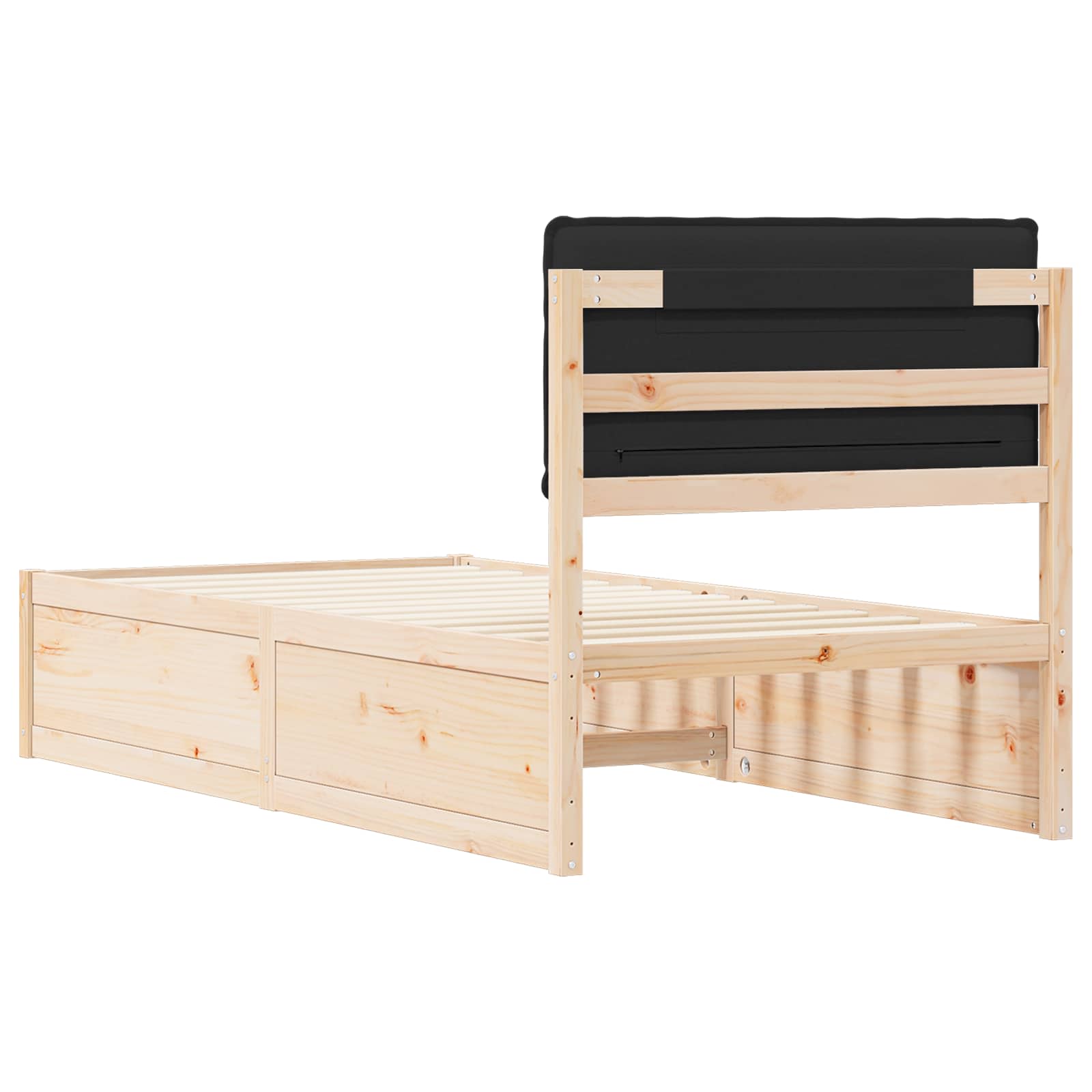 Bedframe met Gevoerd Hoofdgedeelte Zwart 100 x 200 cm is nu te koop bij PeponiXL, paradijselijk wonen!