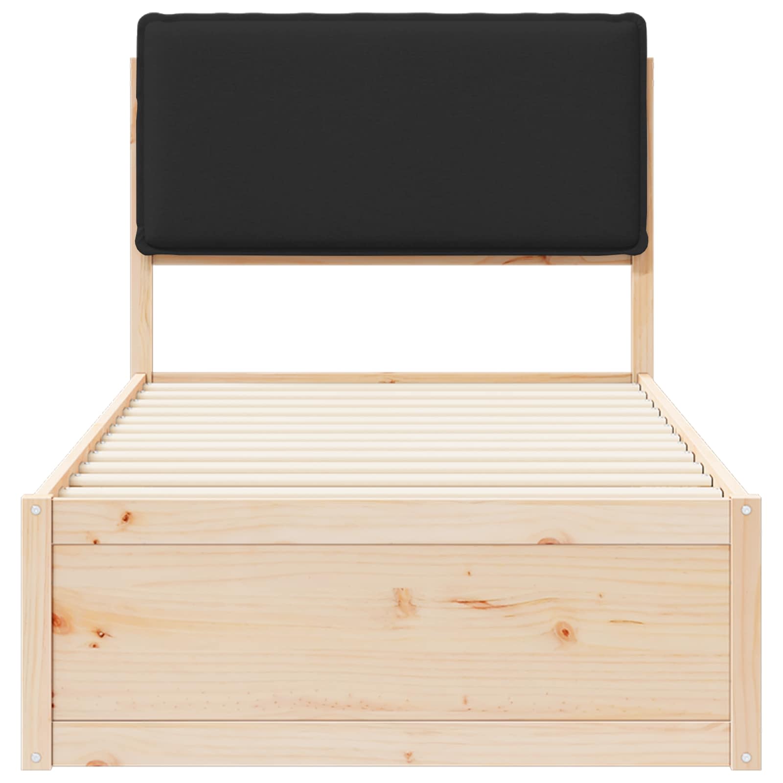 Bedframe met Gevoerd Hoofdgedeelte Zwart 100 x 200 cm is nu te koop bij PeponiXL, paradijselijk wonen!