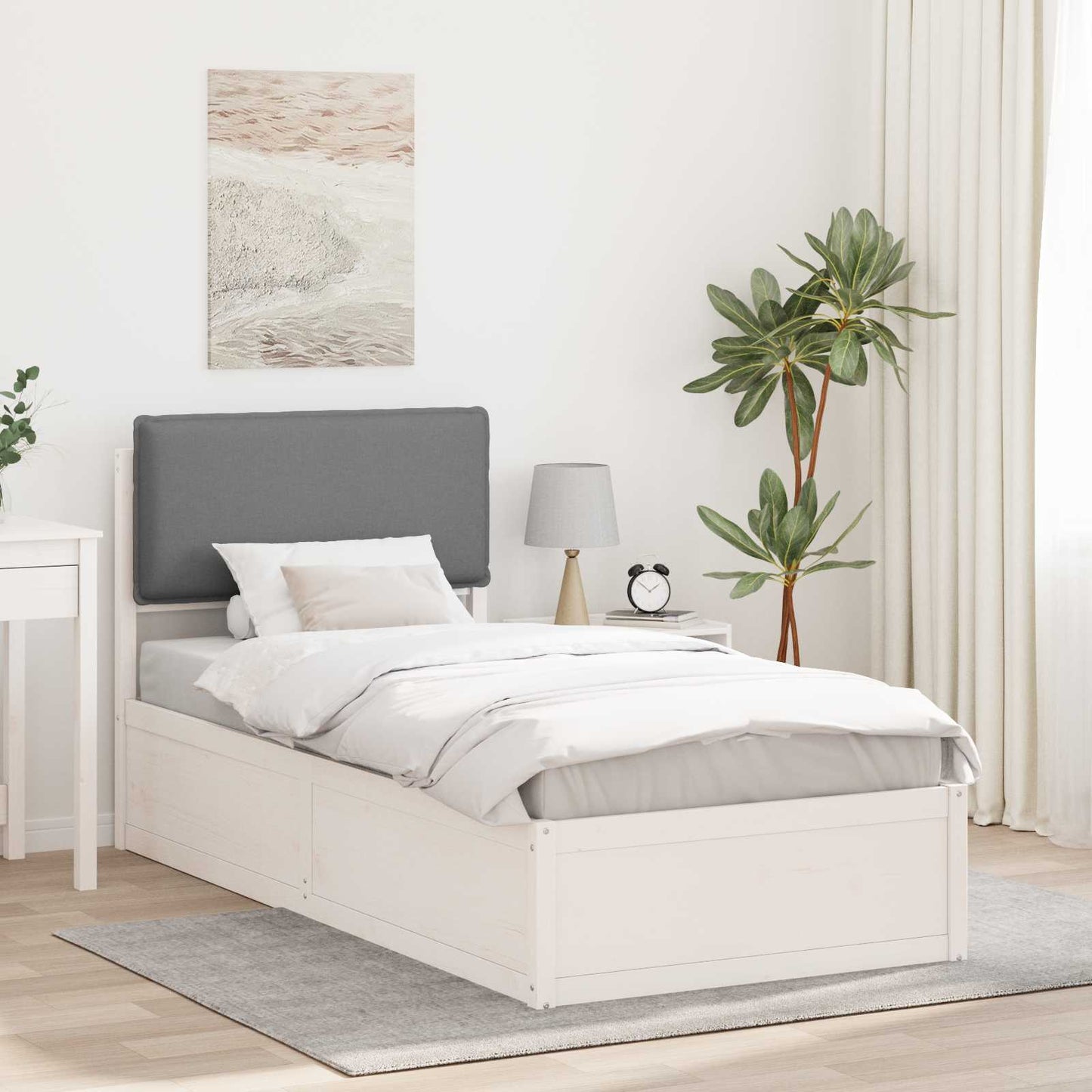 Bedframe met Gevoerd Hoofdgedeelte Lichtgrijs 100 x 200 cm is nu te koop bij PeponiXL, paradijselijk wonen!