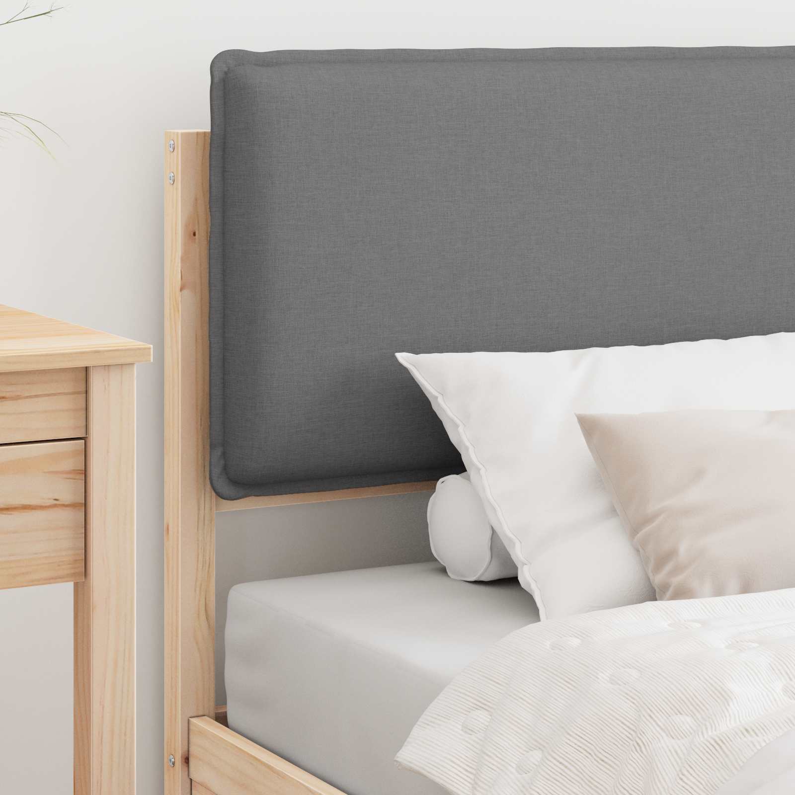 Bedframe met Gevoerd Hoofdgedeelte Lichtgrijs 90 x 200 cm is nu te koop bij PeponiXL, paradijselijk wonen!