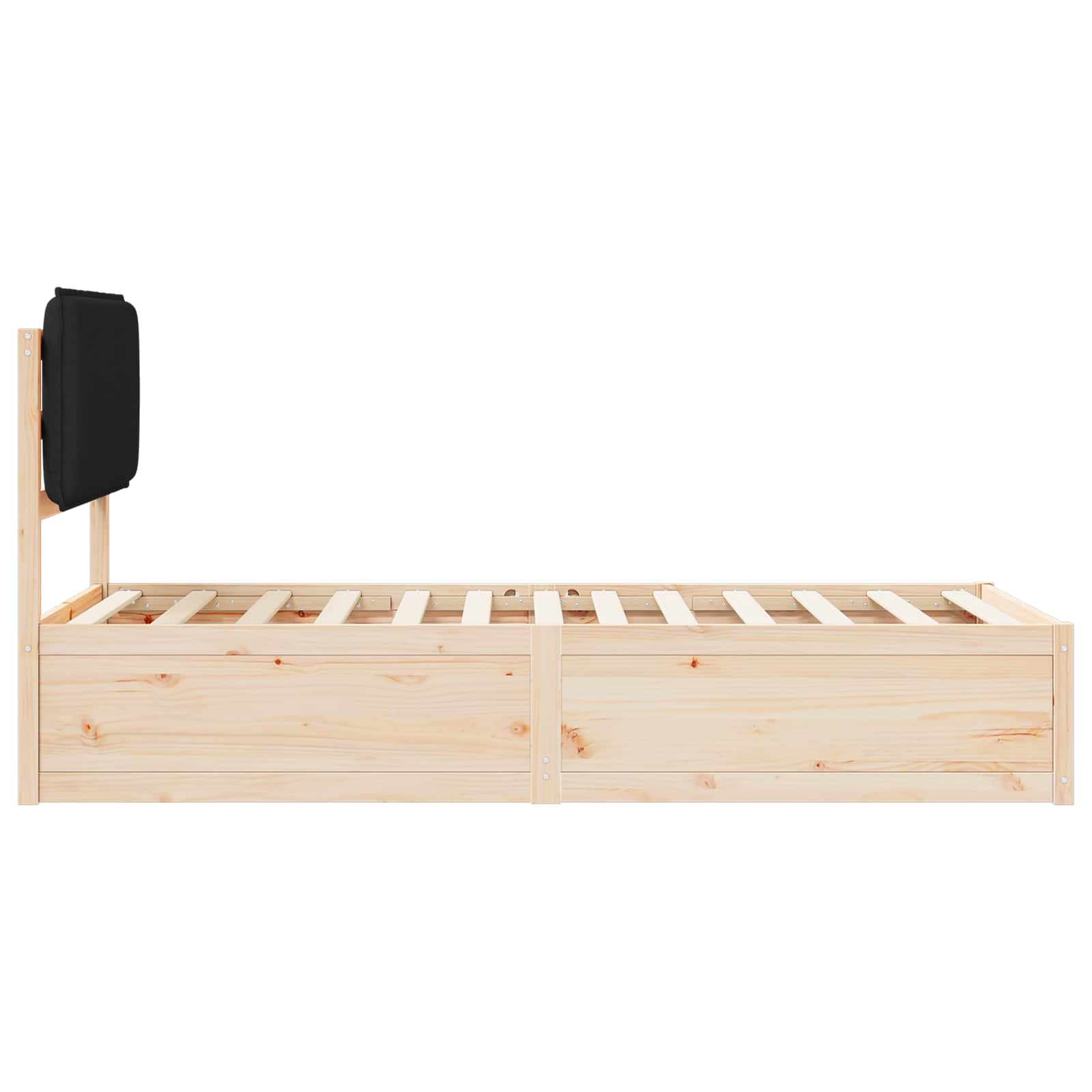Bedframe met Gevoerd Hoofdgedeelte Zwart 90 x 200 cm is nu te koop bij PeponiXL, paradijselijk wonen!