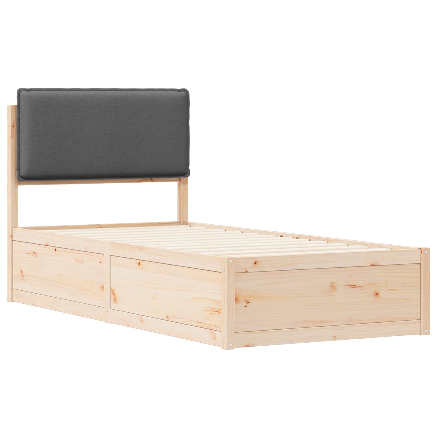 Bedframe met Gevoerd Hoofdgedeelte Donkergrijs 80 x 200 cm is nu te koop bij PeponiXL, paradijselijk wonen!