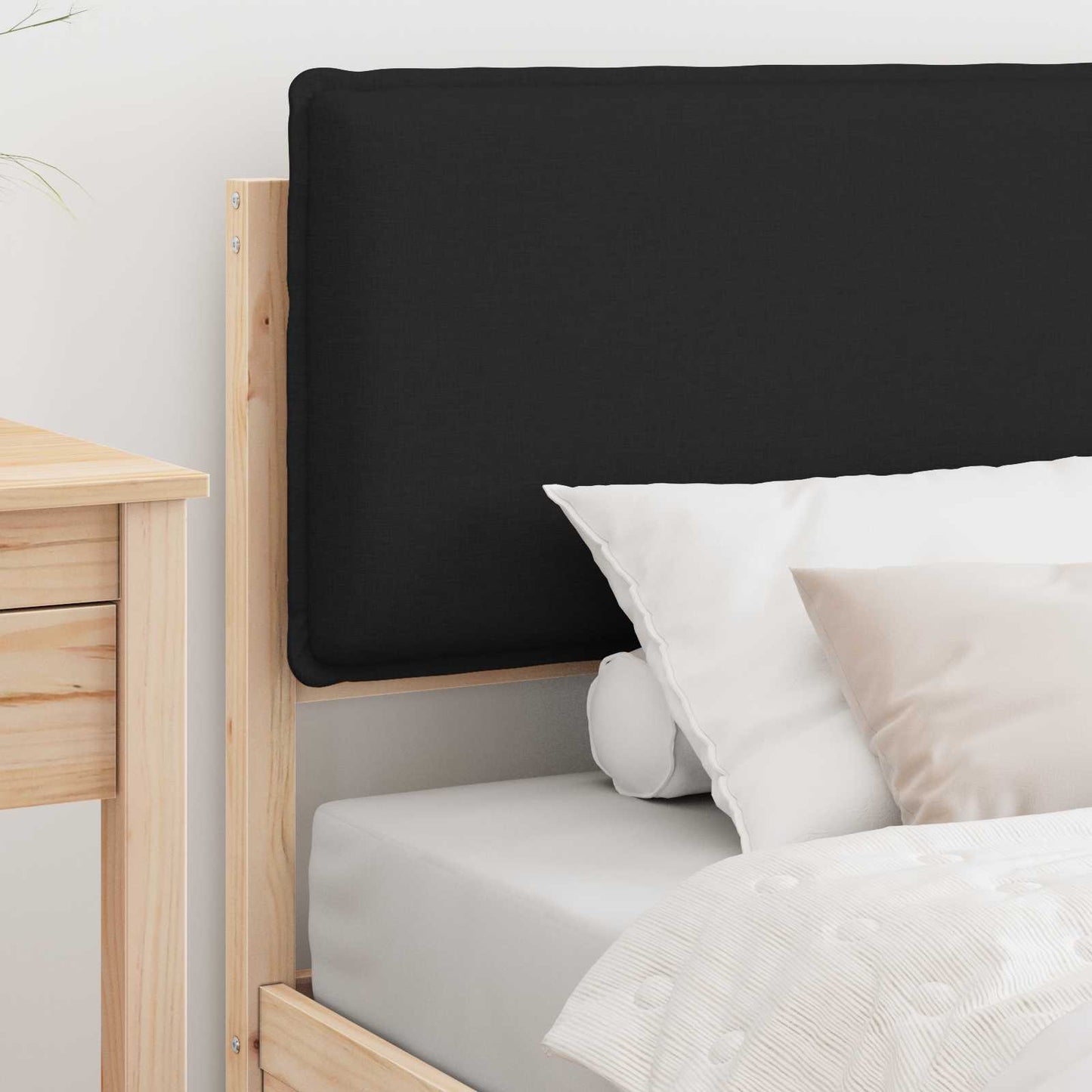Bedframe met Gevoerd Hoofdgedeelte Zwart 80 x 200 cm is nu te koop bij PeponiXL, paradijselijk wonen!
