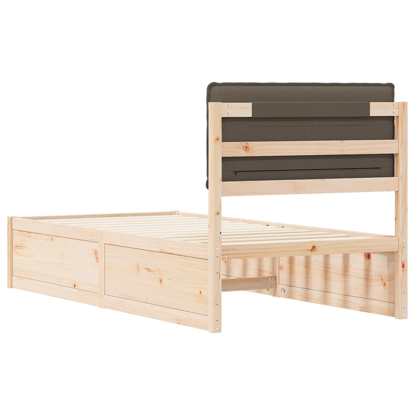 Bedframe met Gevoerd Hoofdgedeelte Taupe 90 x 190 cm is nu te koop bij PeponiXL, paradijselijk wonen!