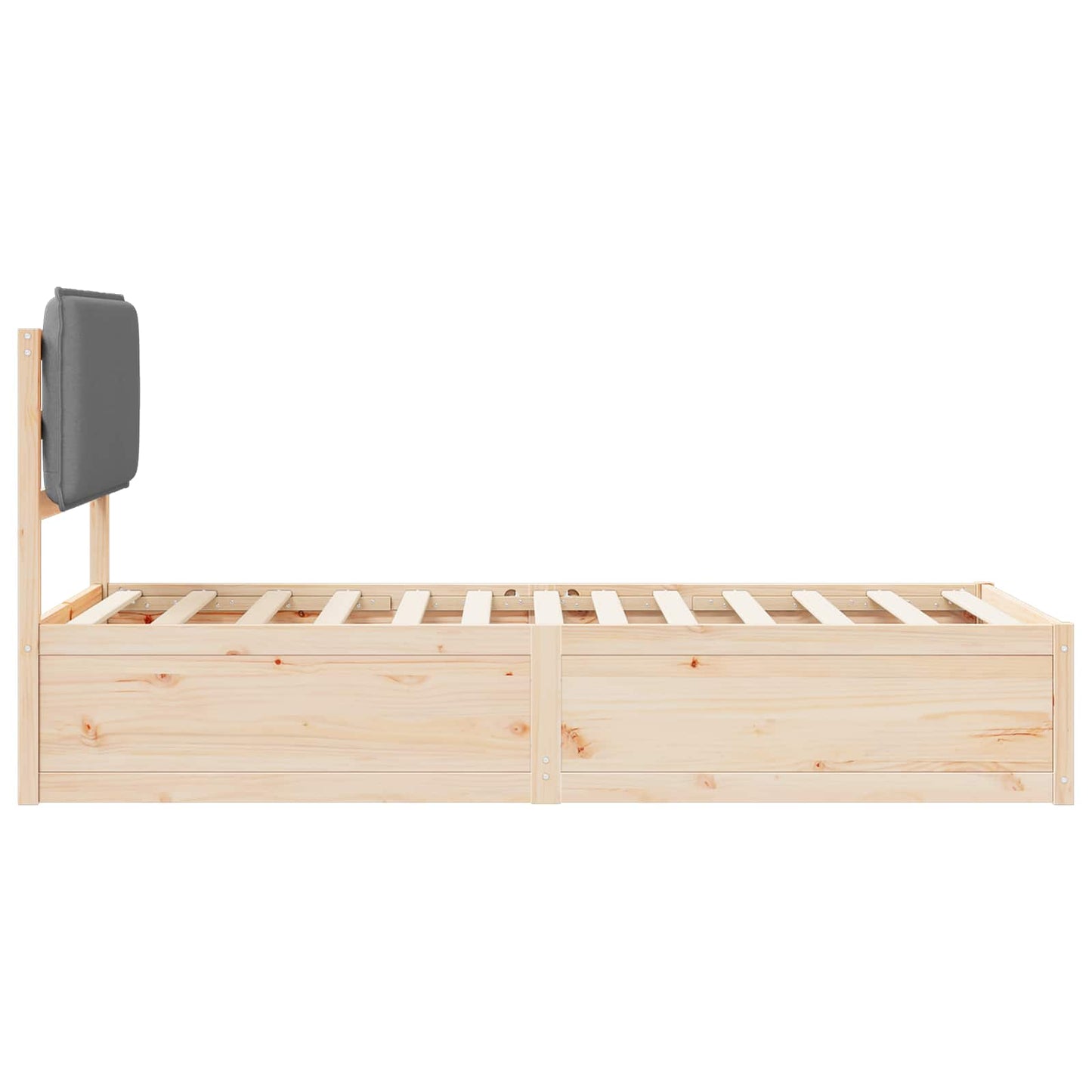 Bedframe met Gevoerd Hoofdgedeelte Lichtgrijs 75 x 190 cm is nu te koop bij PeponiXL, paradijselijk wonen!