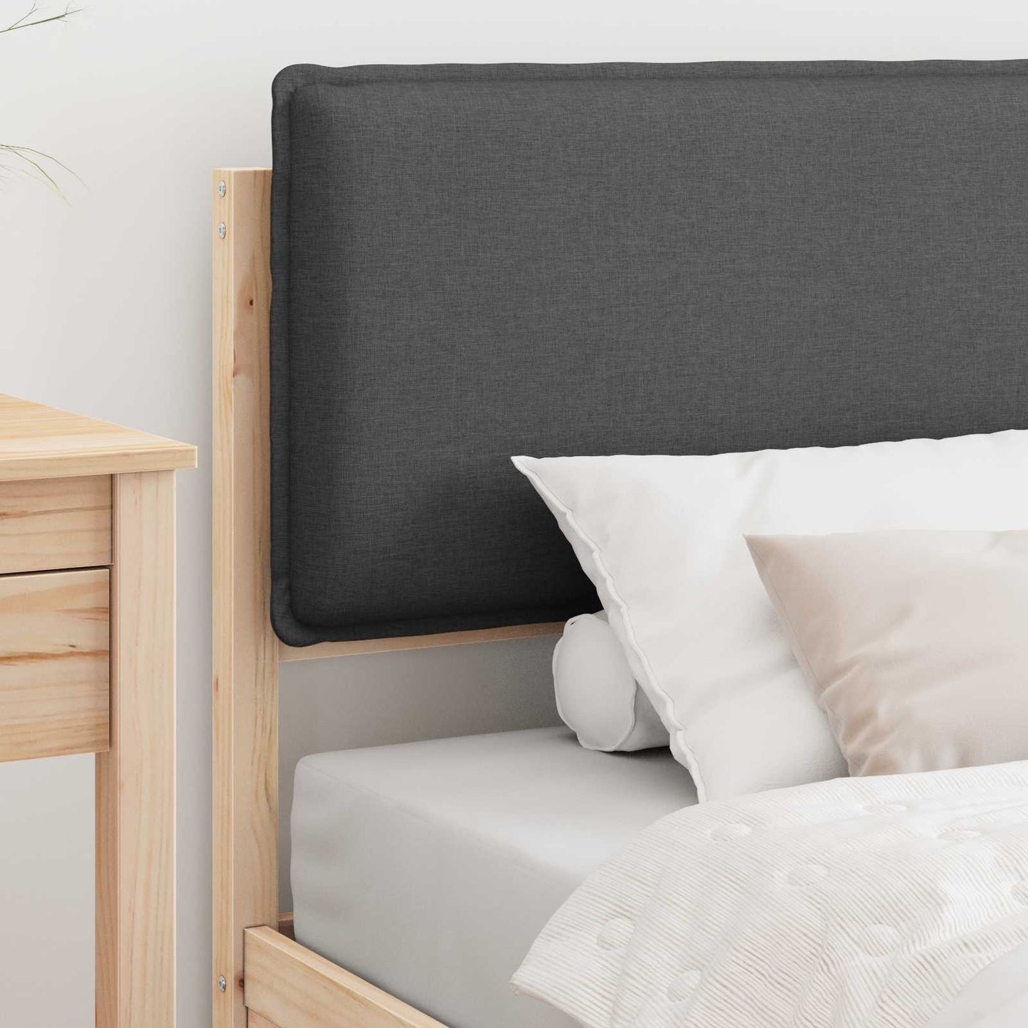 Bedframe met Gevoerd Hoofdgedeelte Donkergrijs 75 x 190 cm is nu te koop bij PeponiXL, paradijselijk wonen!
