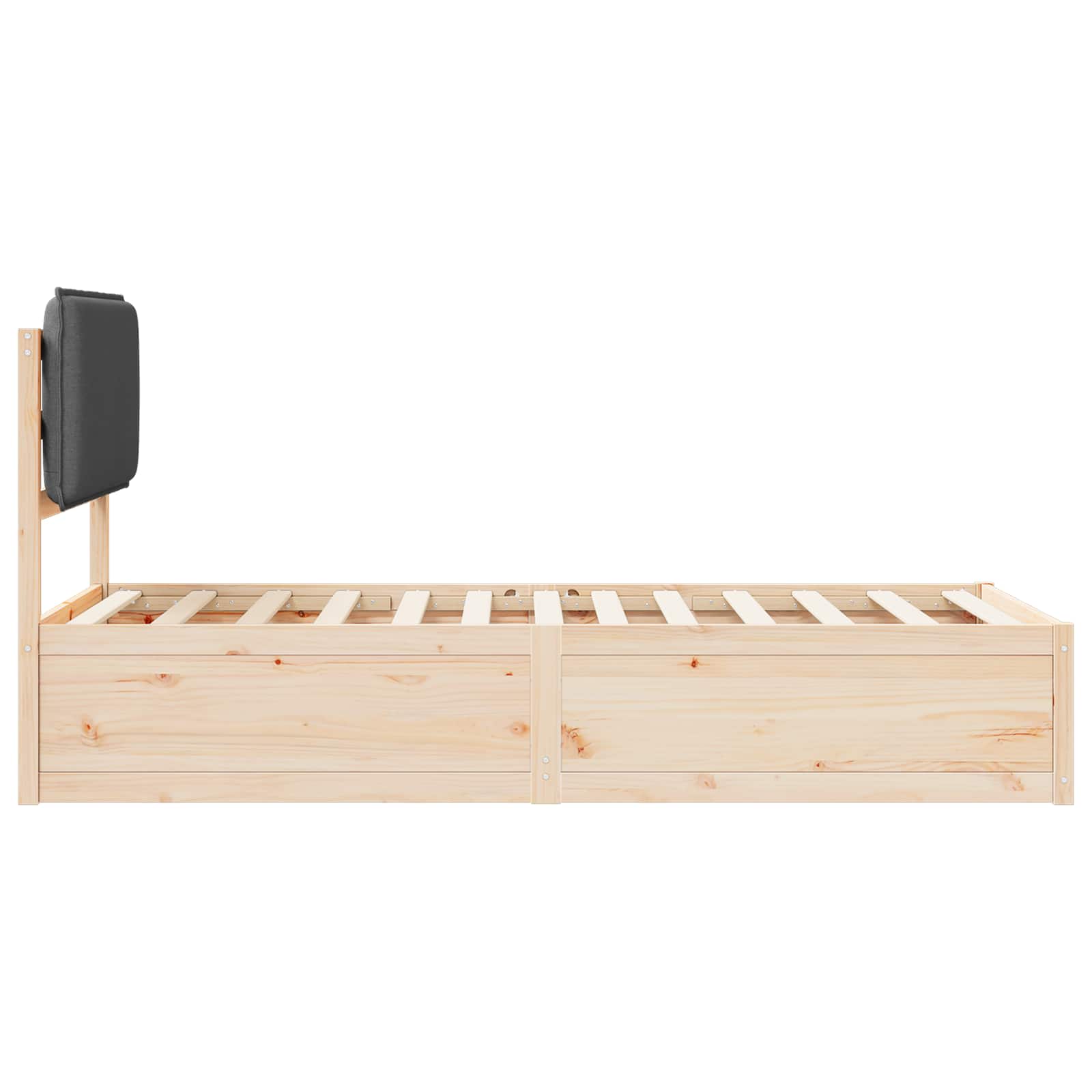 Bedframe met Gevoerd Hoofdgedeelte Donkergrijs 75 x 190 cm is nu te koop bij PeponiXL, paradijselijk wonen!
