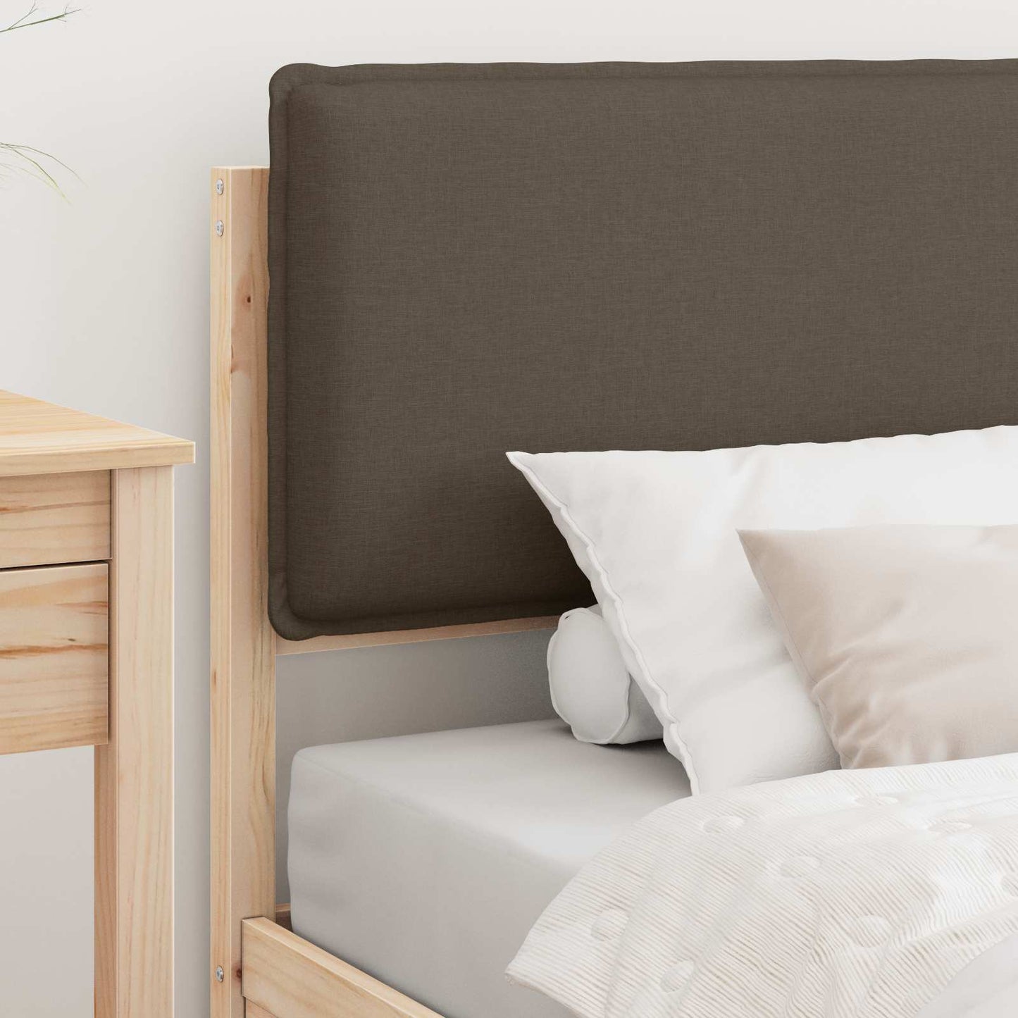 Bedframe met Gevoerd Hoofdgedeelte Taupe 75 x 190 cm is nu te koop bij PeponiXL, paradijselijk wonen!